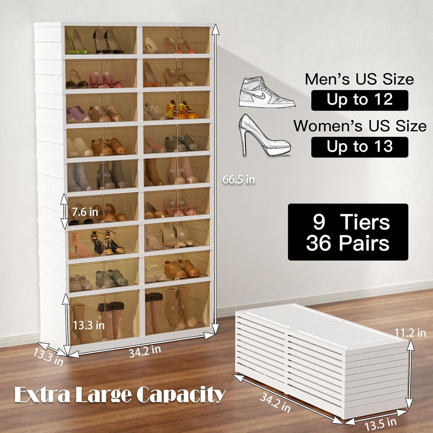 Organizador de Zapatos YIFOR 9 Niveles Plegable 36 Pares