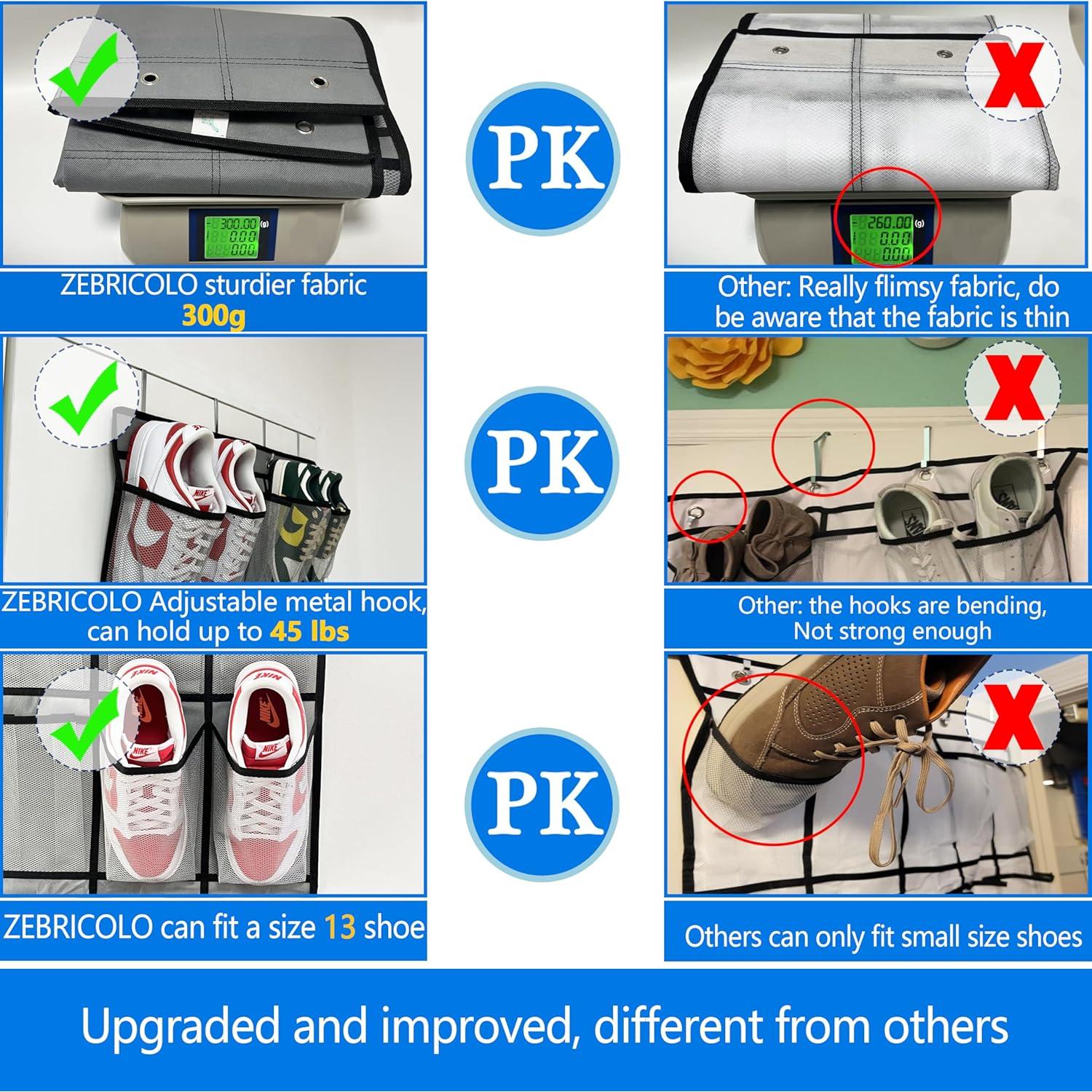 Organizador de Zapatos sobre la Puerta Zebricolo 35 Bolsillos