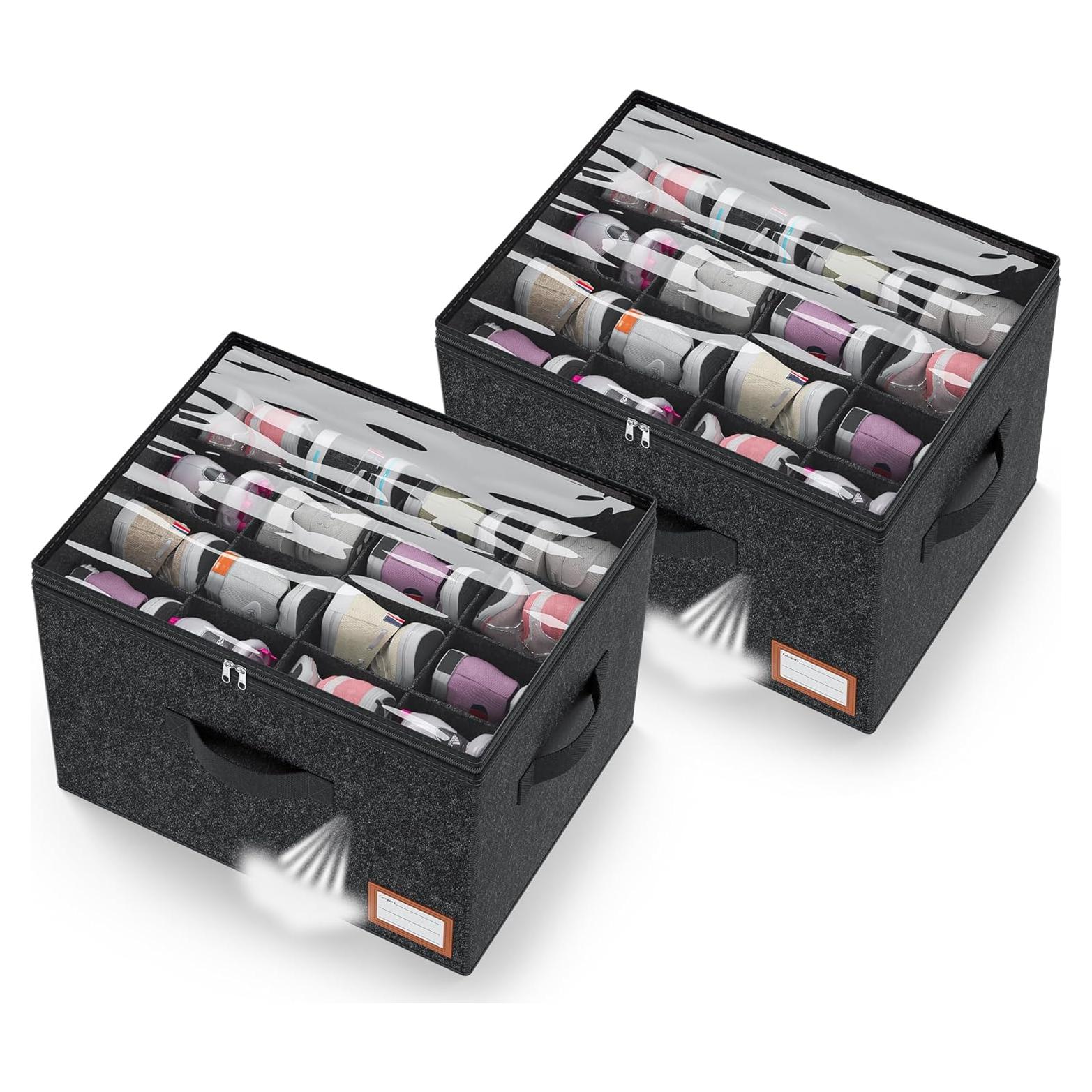 Organizador de Zapatos Ajustable PENGLONG 32 Pares Fieltro Negro