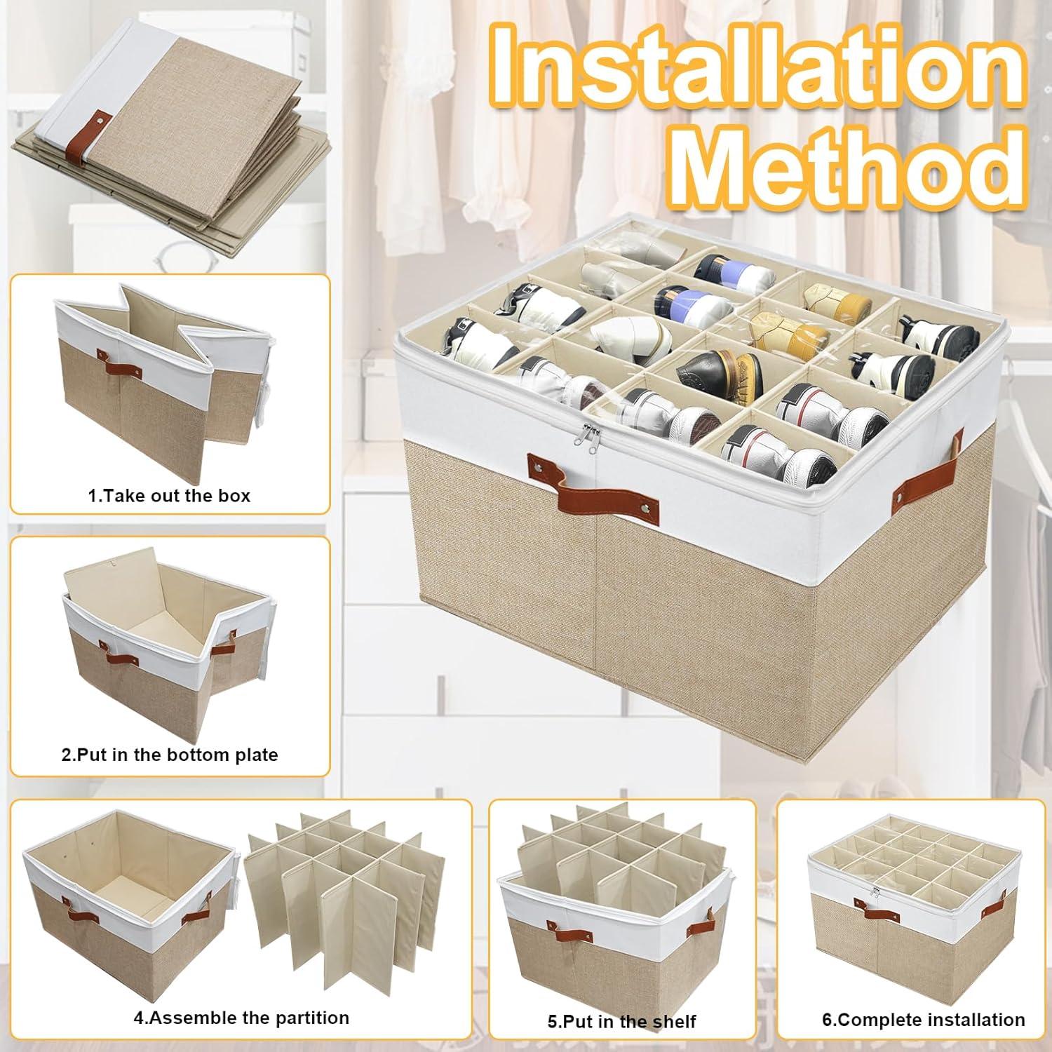 Organizador de Zapatos Apilable storasier Marrón 53x42x33cm