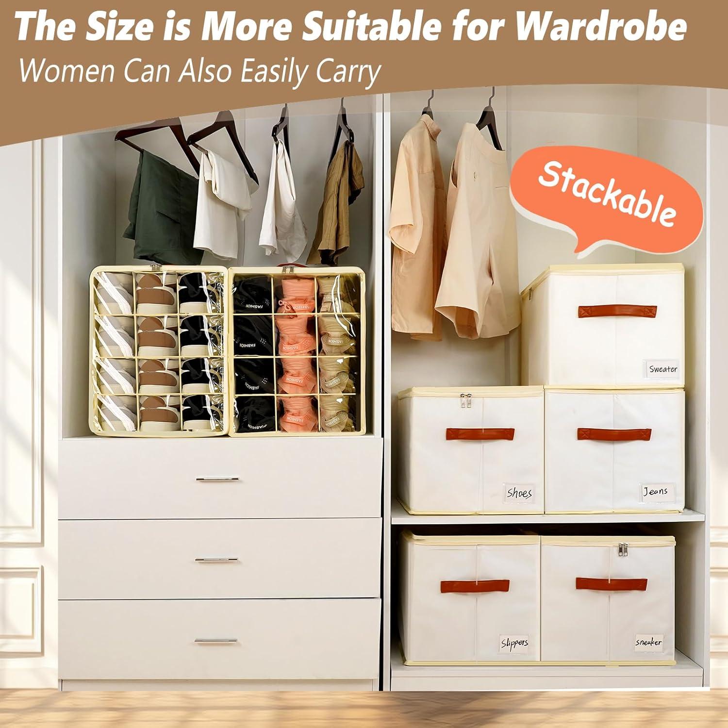 Organizador de Zapatos Patinao Blanco Apilable 43x32x31cm