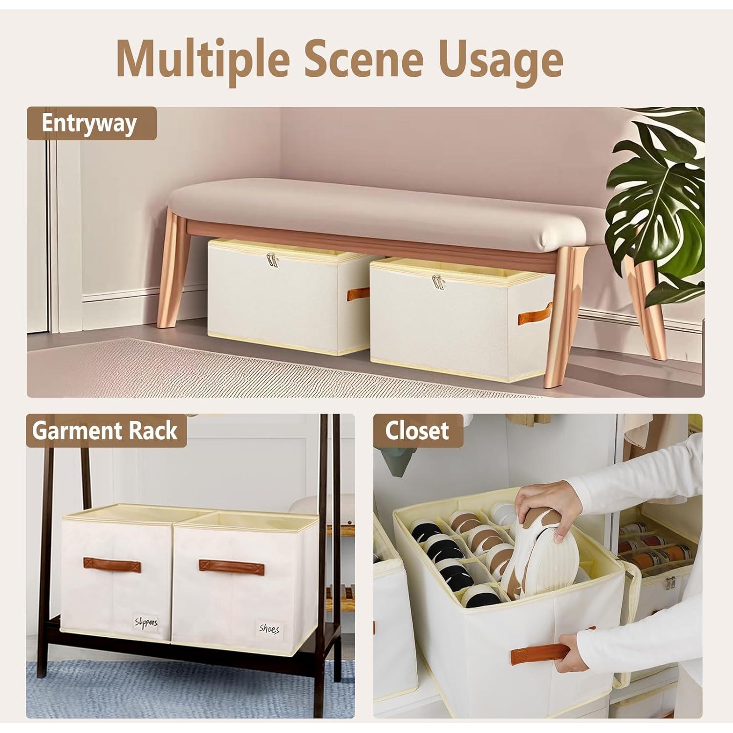 Organizador de Zapatos Patinao Blanco Apilable 43x32x31cm