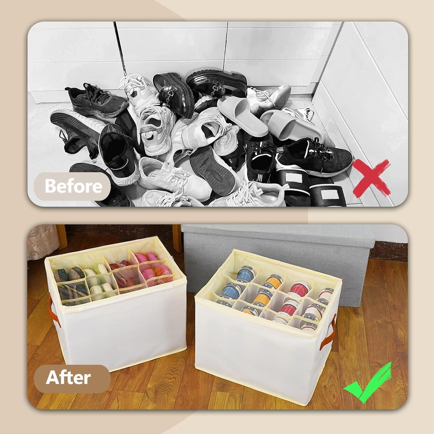 Organizador de Zapatos Patinao Blanco Apilable 43x32x31cm