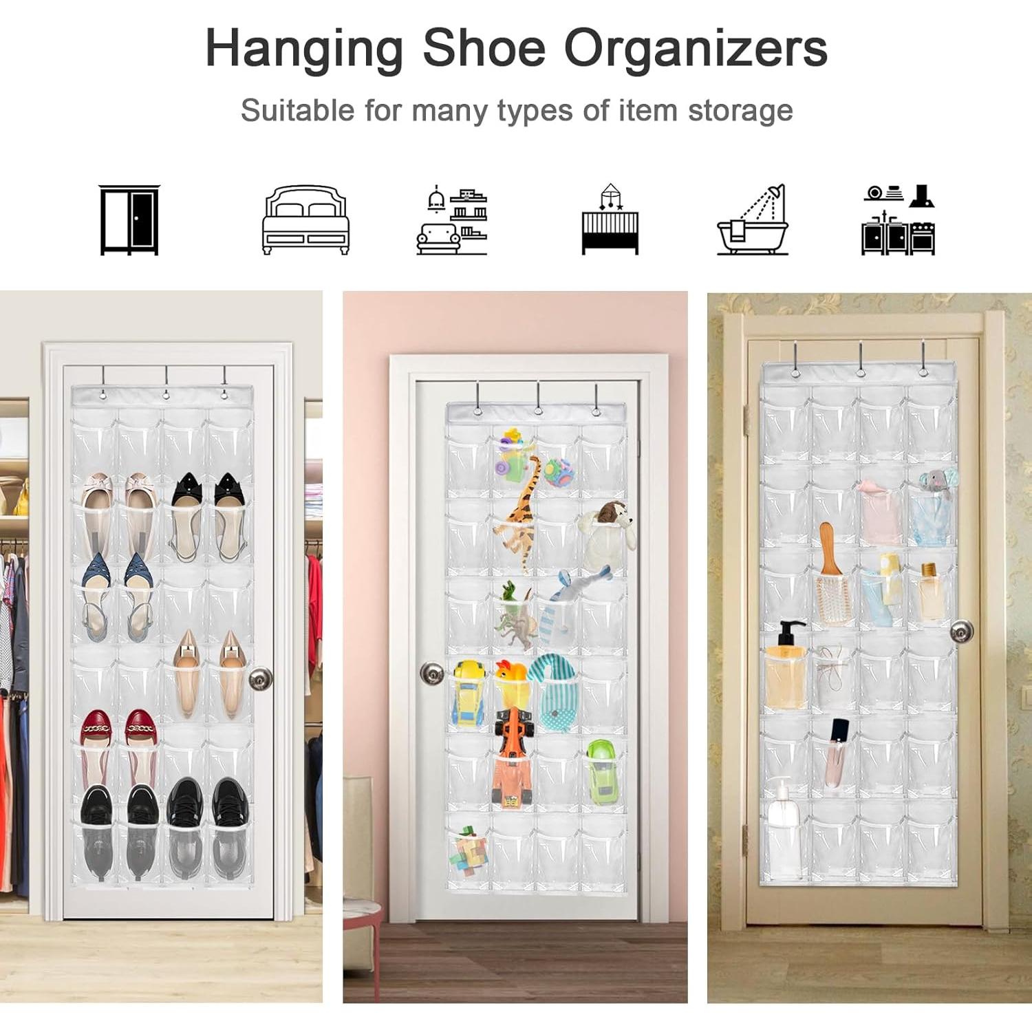 Organizador de Zapatos sobre la Puerta Bofoho Blanco 24 Bolsillos