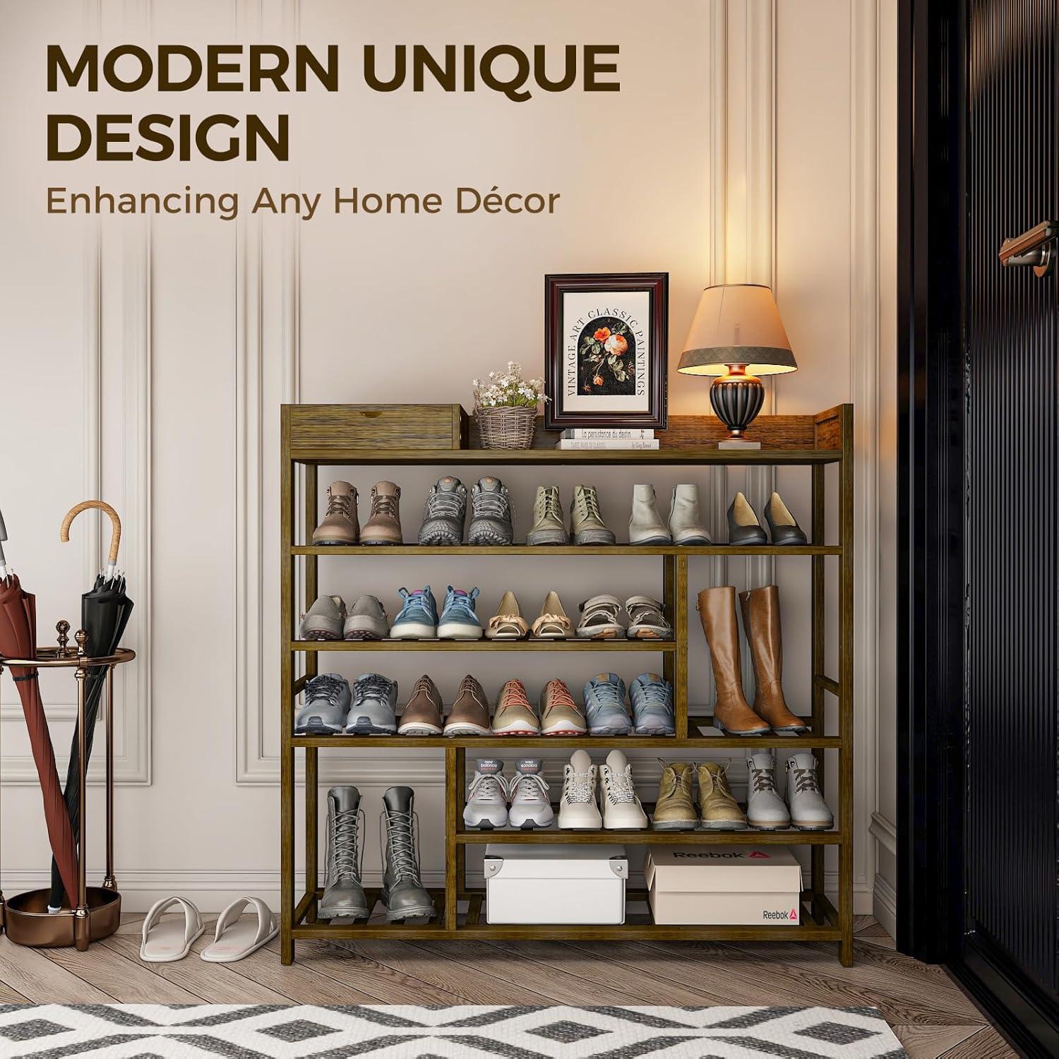 Zapatero de Bambú Bamworld 6 Estantes Ajustables 100 cm