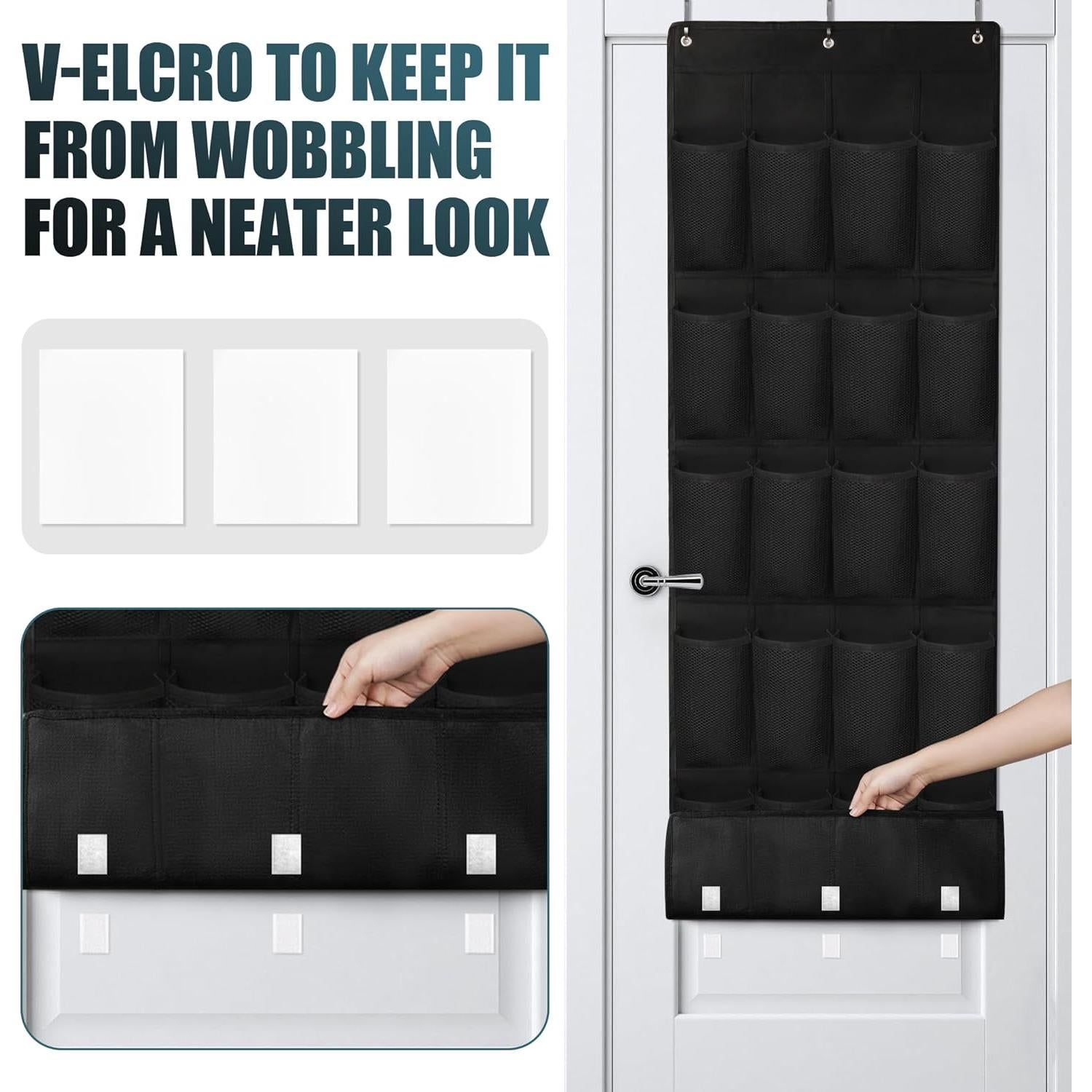 Organizador de Zapatos Colgante HARBULE 24 Bolsillos Negro