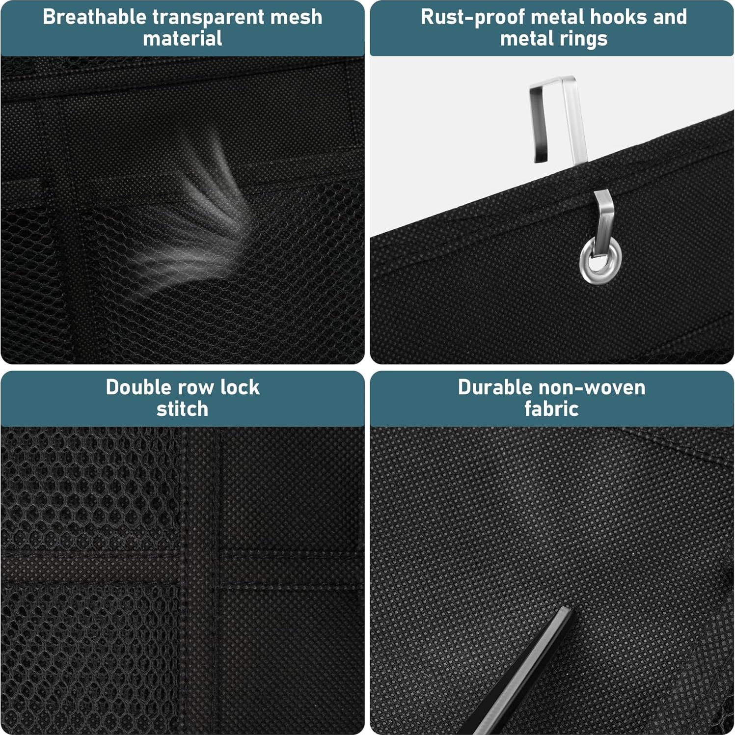 Organizador de Zapatos Colgante HARBULE 24 Bolsillos Negro