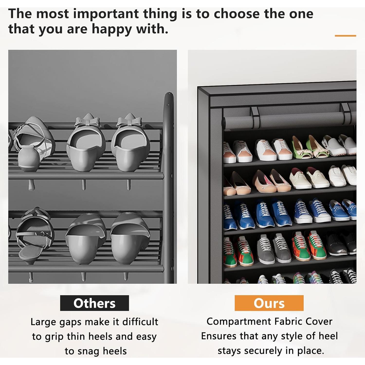 Estante Organizador de Zapatos 7 Niveles Laiensia Negro