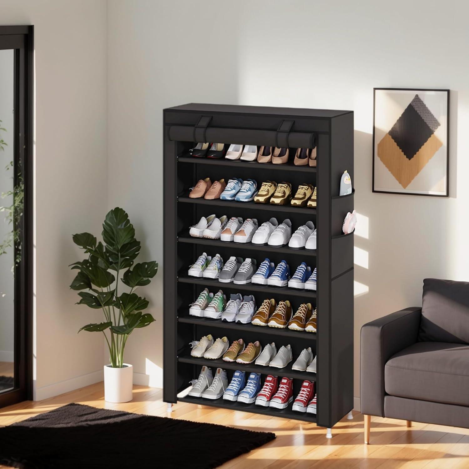 Estante Organizador de Zapatos 7 Niveles Laiensia Negro