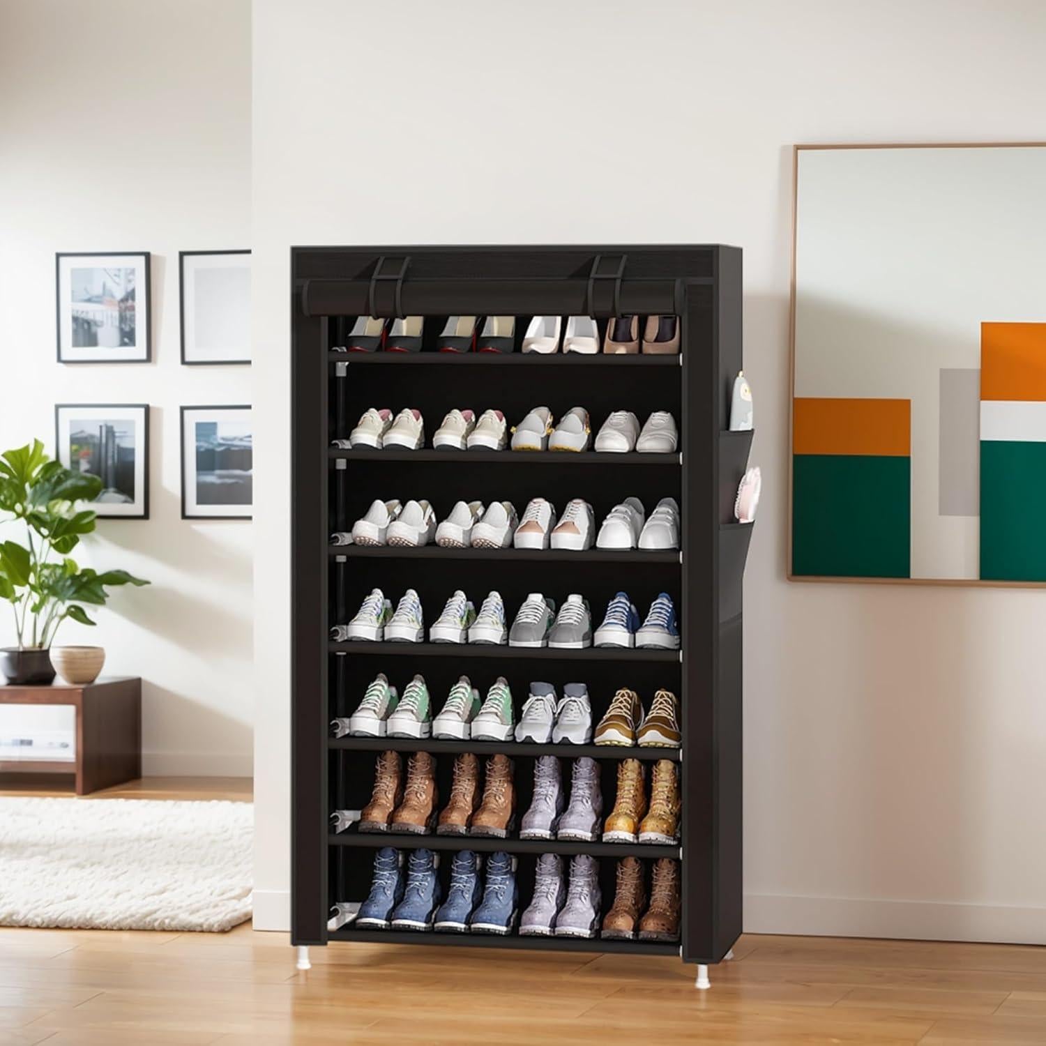 Estante Organizador de Zapatos 7 Niveles Laiensia Negro