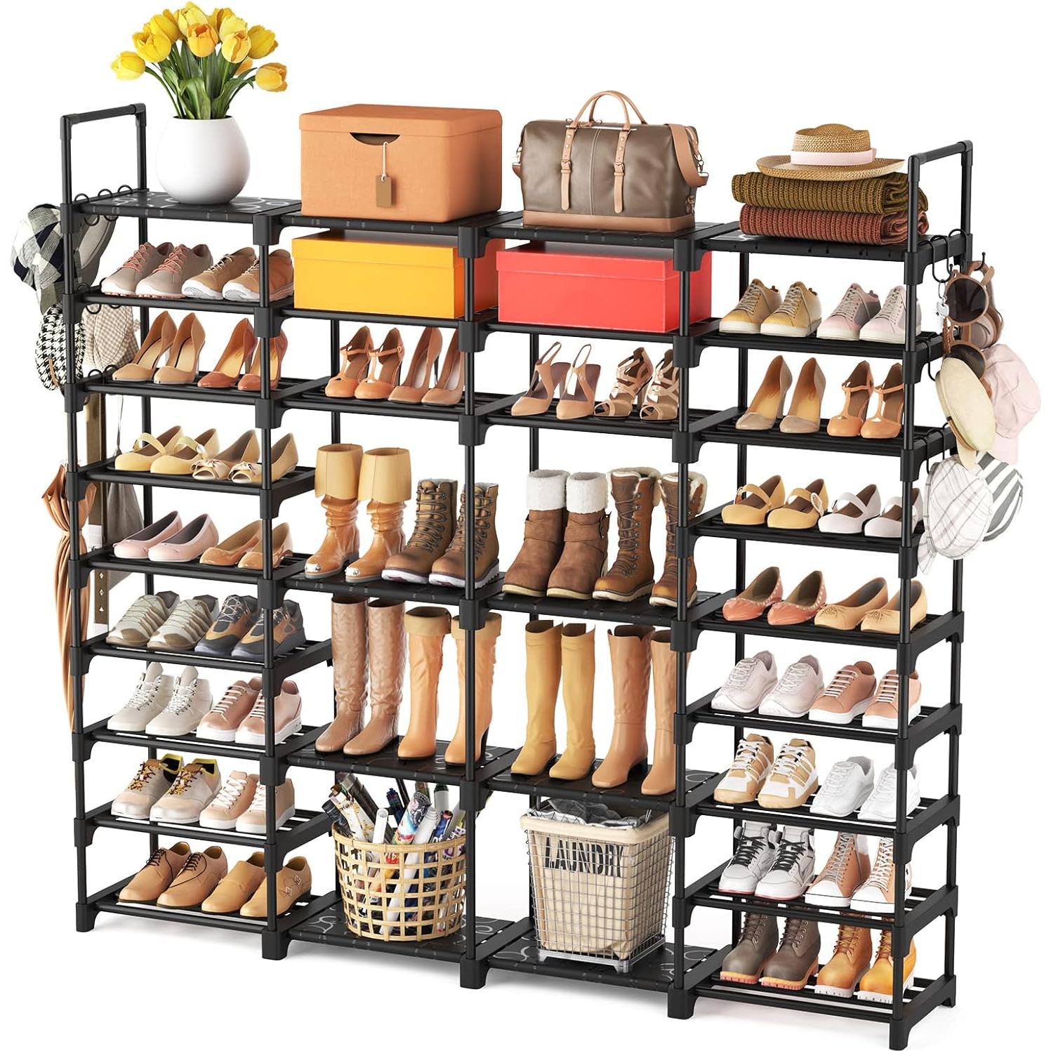 Estante Organizador de Zapatos ROJASOP 9 Niveles Negro 68 Pares