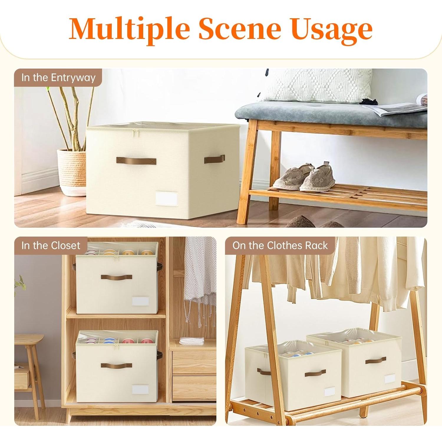 Organizador de Zapatos LIKMYPICK Beige 2 Paquetes Plegables