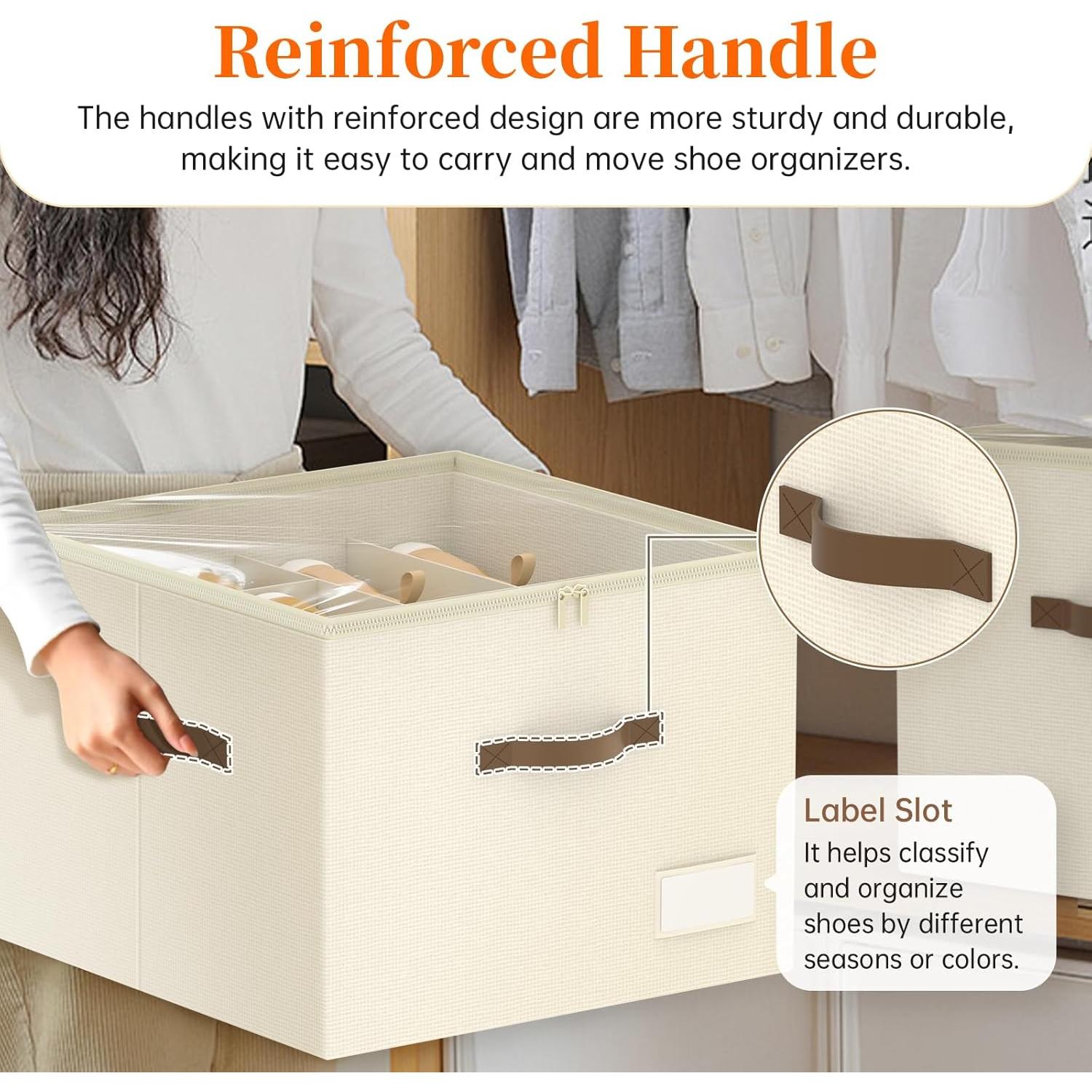 Organizador de Zapatos LIKMYPICK Beige 2 Paquetes Plegables