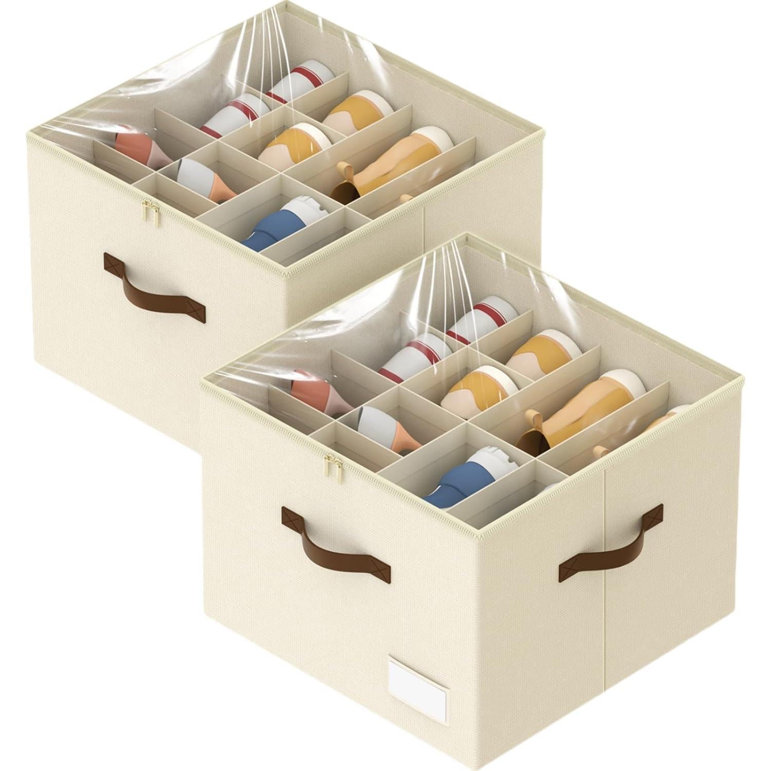Organizador de Zapatos LIKMYPICK Beige 2 Paquetes Plegables