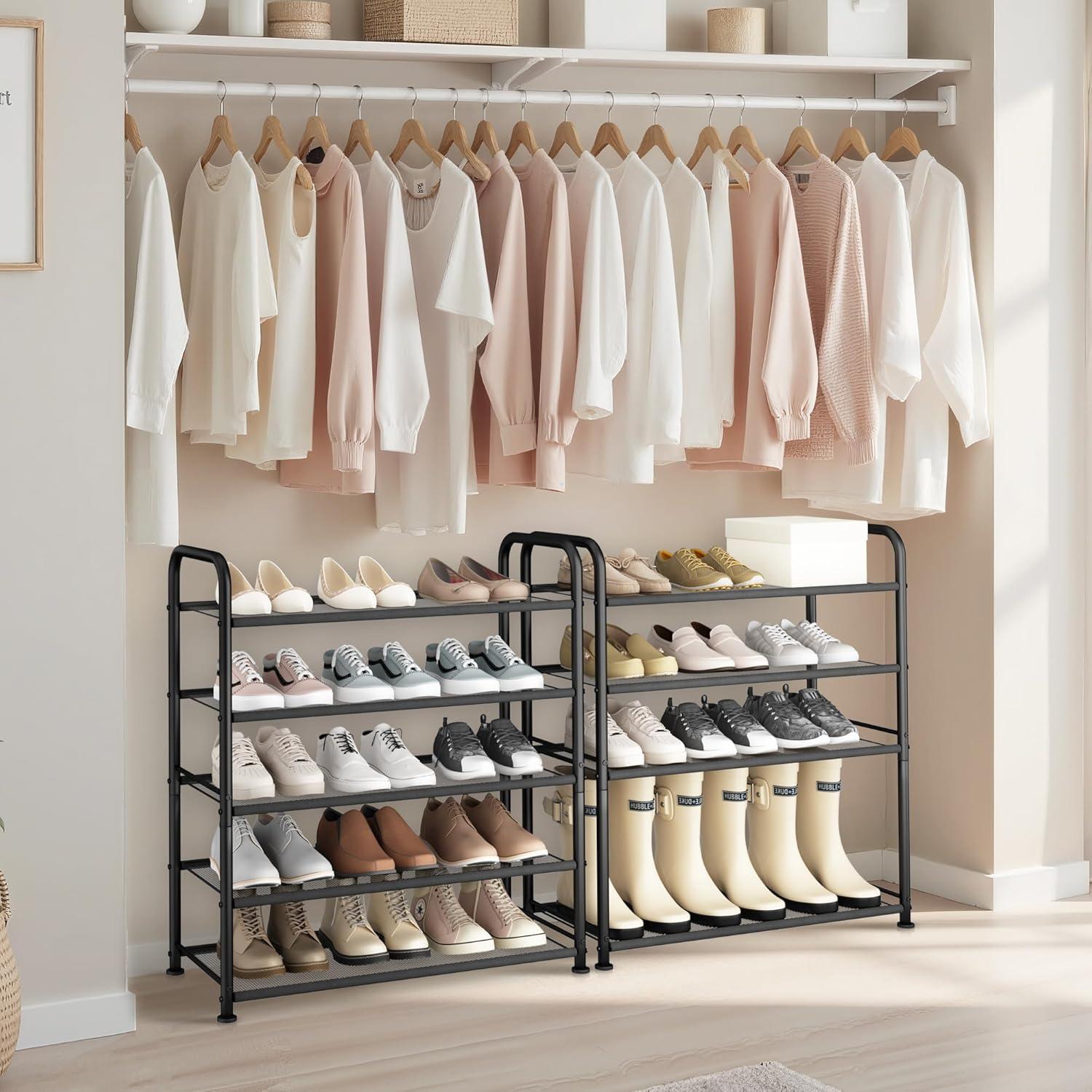 Estante para Zapatos STO STO 5 Niveles Metal Negro 15 Pares