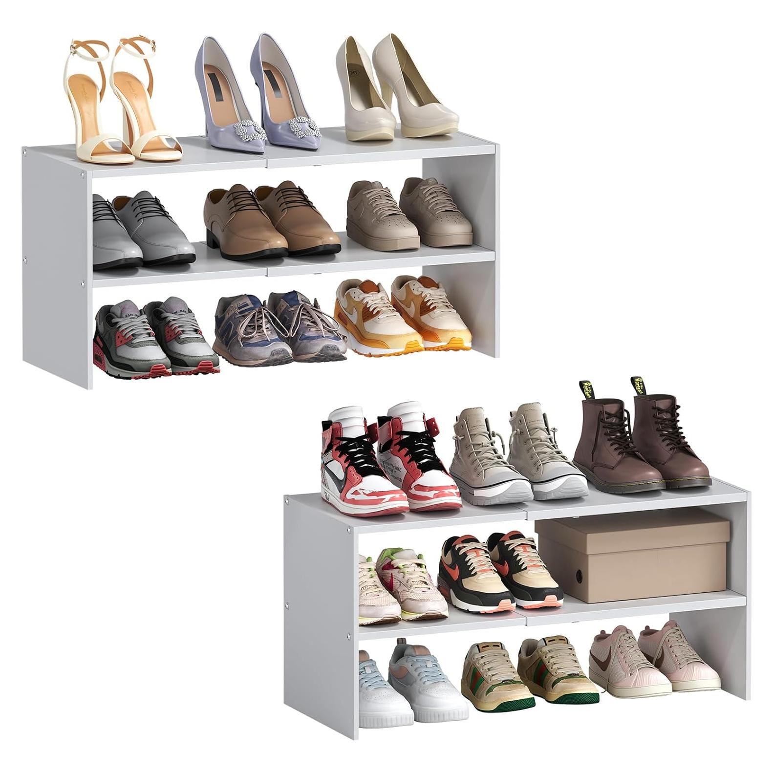 Organizador de Zapatos Expandible Hencawima Blanco 2 Niveles