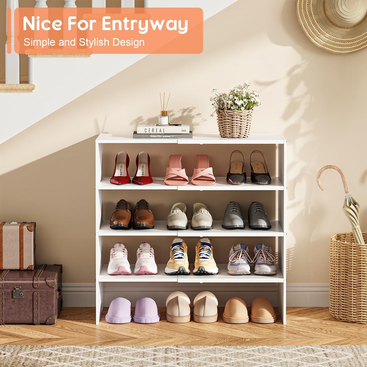 Organizador de Zapatos Expandible Hencawima Blanco 2 Niveles