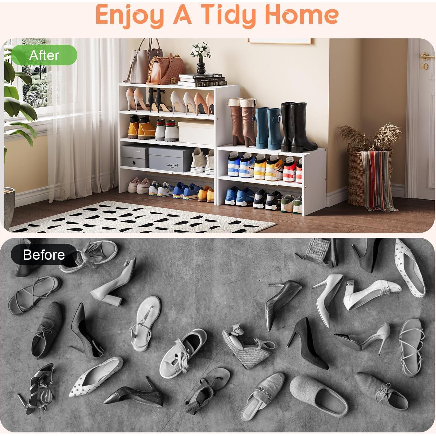 Organizador de Zapatos Expandible Hencawima Blanco 2 Niveles