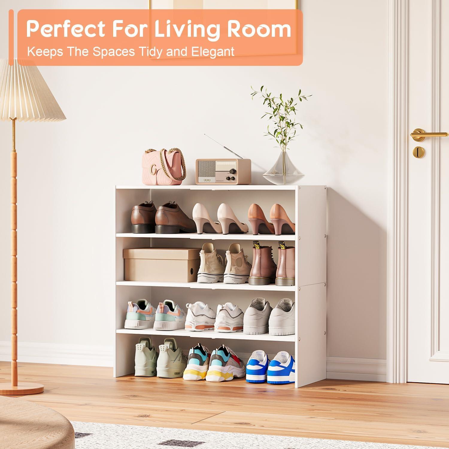 Organizador de Zapatos Expandible Hencawima Blanco 2 Niveles