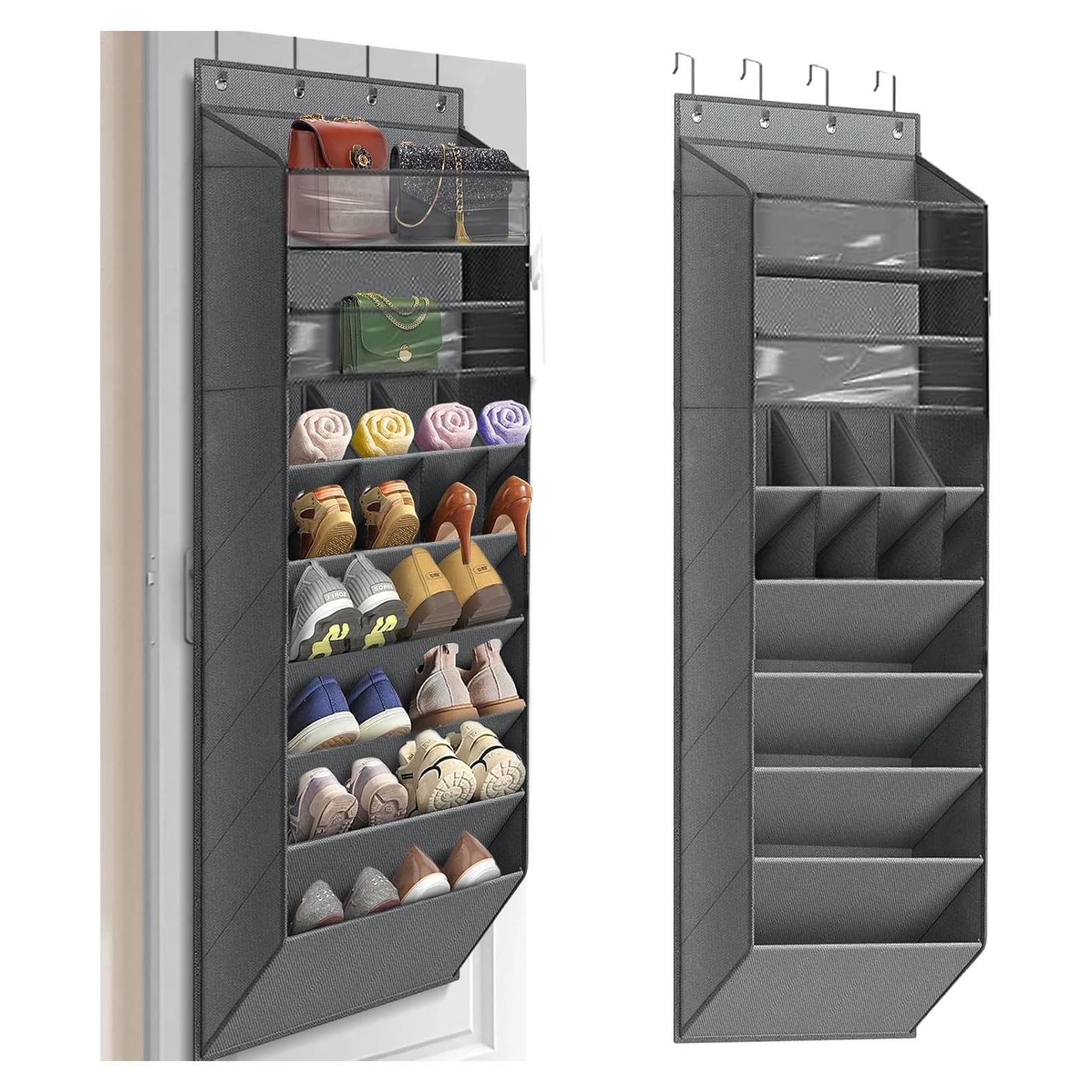 Organizador de zapatos colgante LEHKG 8 estantes gris