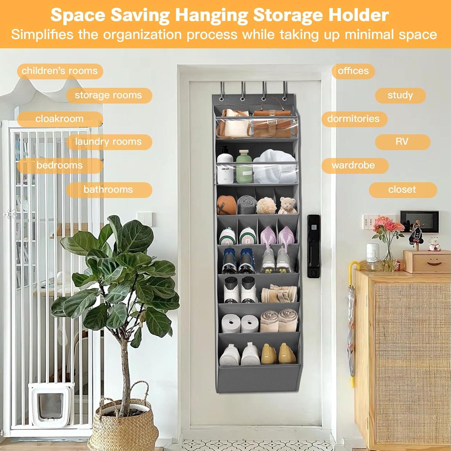 Organizador de zapatos colgante LEHKG 8 estantes gris