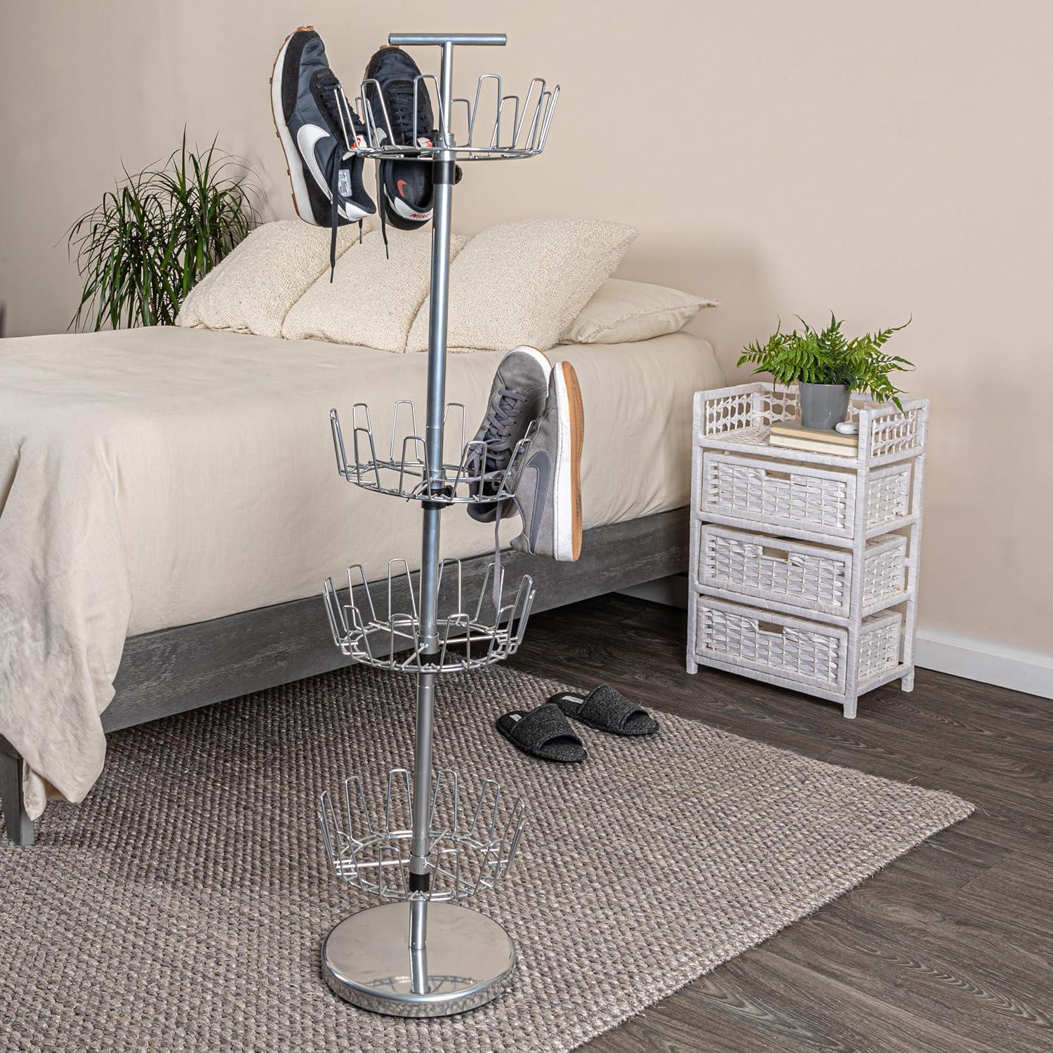 Árbol de zapatos giratorio Esencial para el hogar 4 niveles 24 pares