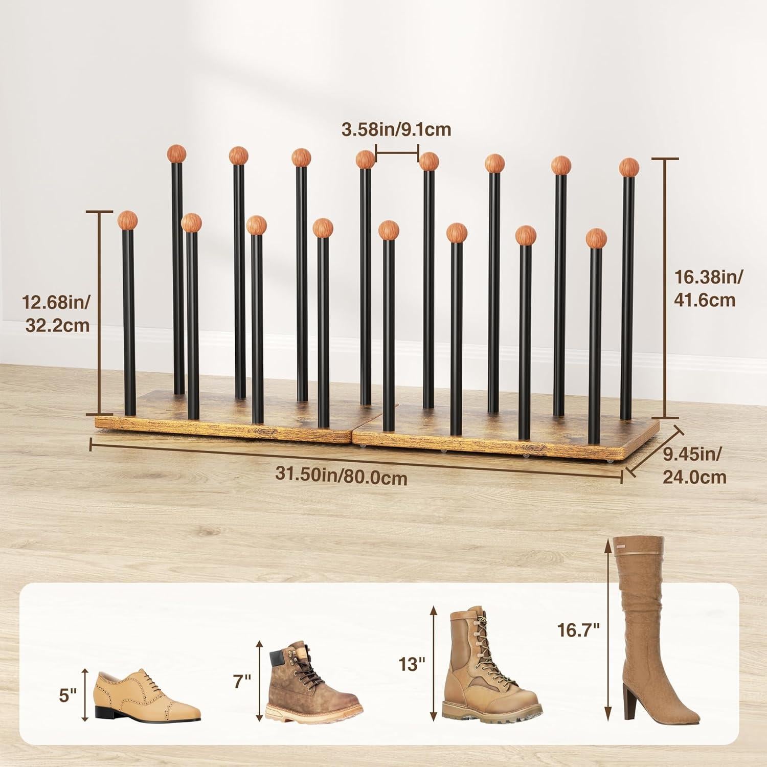Organizador de zapatos Pickpiff para 8 pares con base de madera
