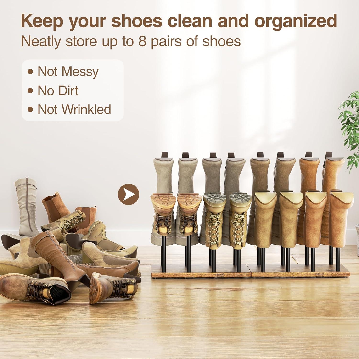 Organizador de zapatos Pickpiff para 8 pares con base de madera