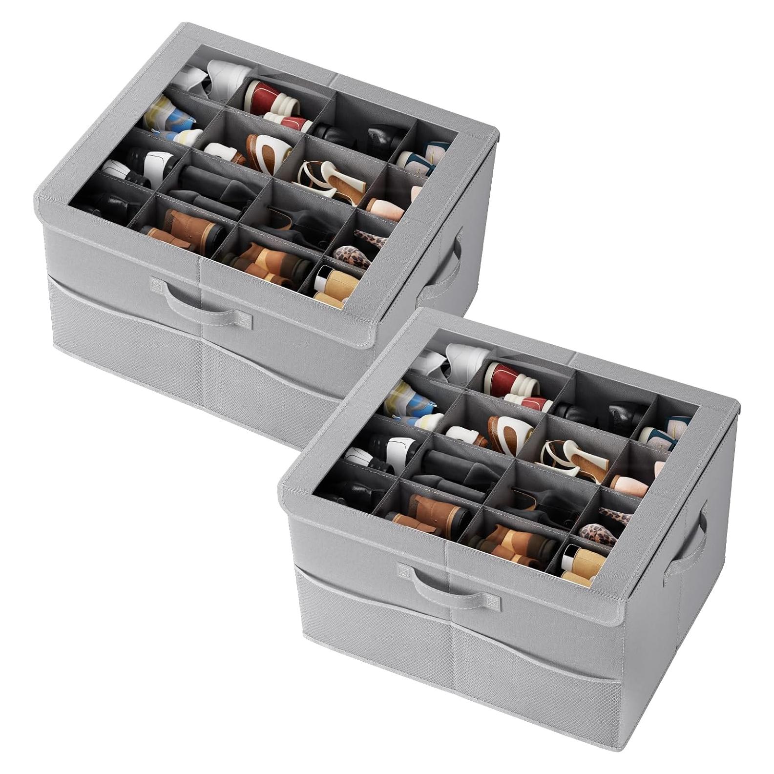 Organizador de Zapatos PHINOX Gris 2 Paquetes Plegable 16 Pares