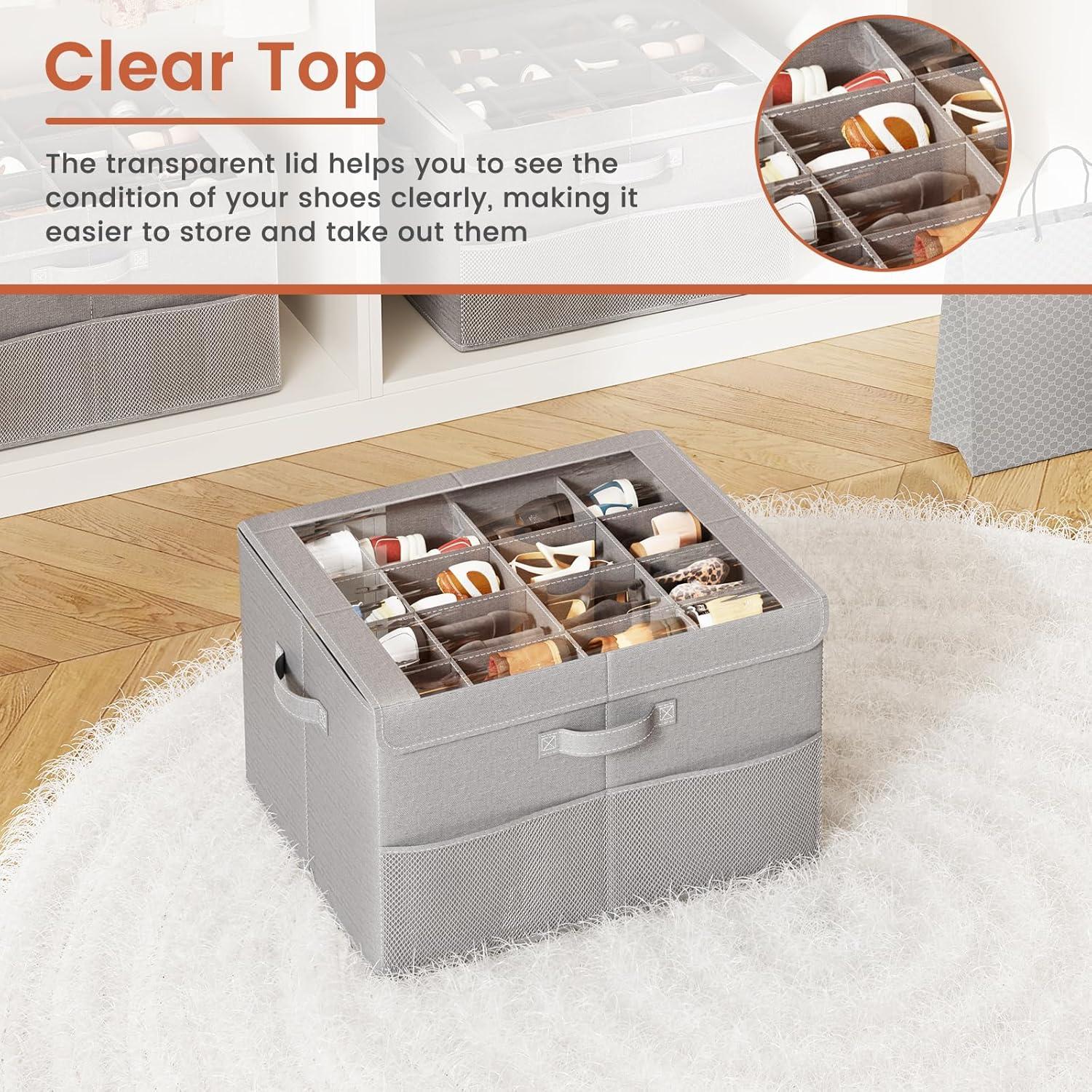 Organizador de Zapatos PHINOX Gris 2 Paquetes Plegable 16 Pares