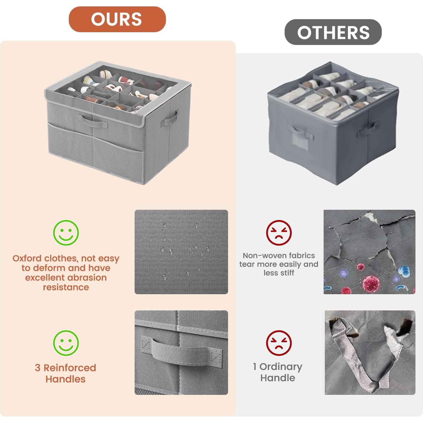 Organizador de Zapatos PHINOX Gris 2 Paquetes Plegable 16 Pares