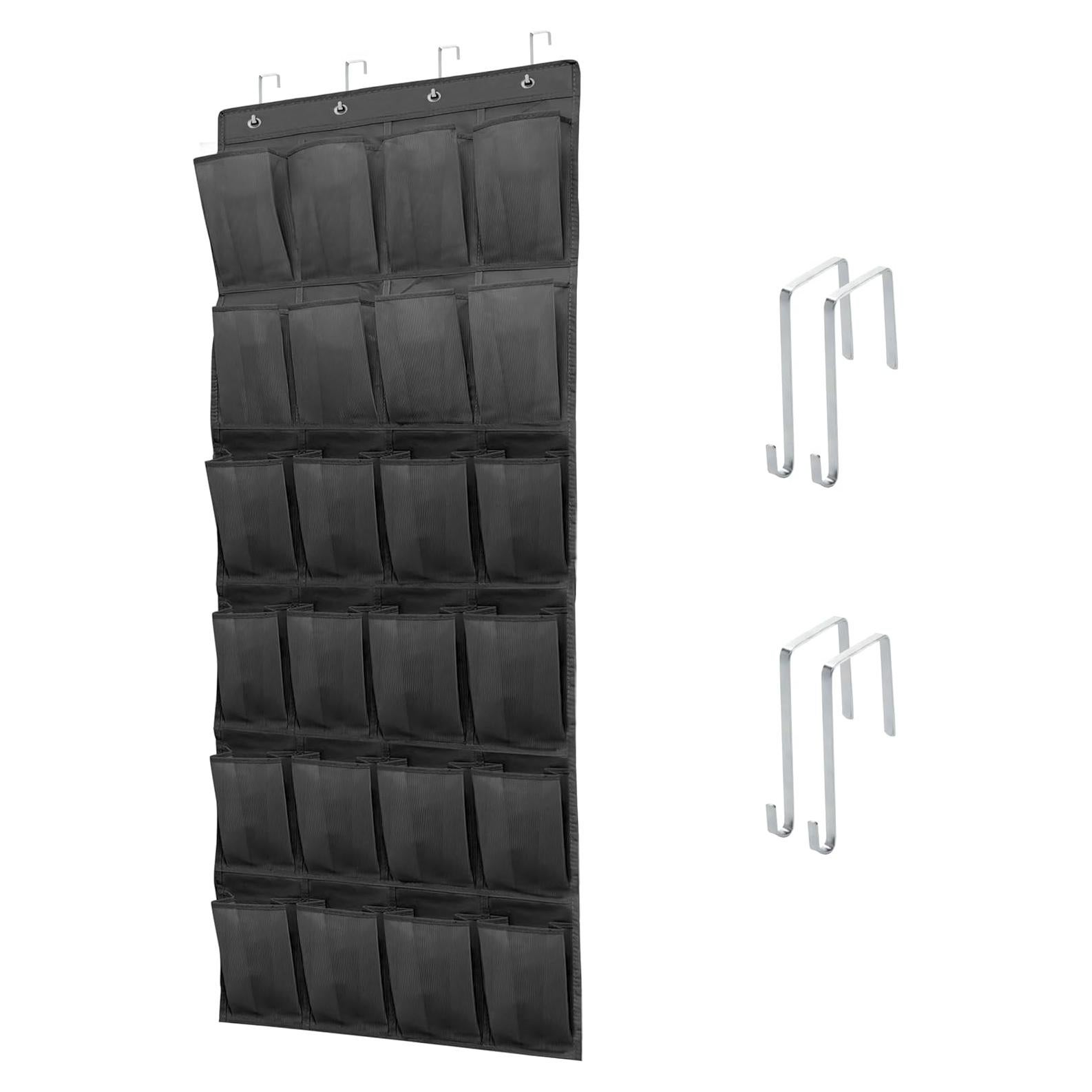 Organizador de Zapatos sobre la Puerta ZKXNBXX 24 Bolsillos Negro