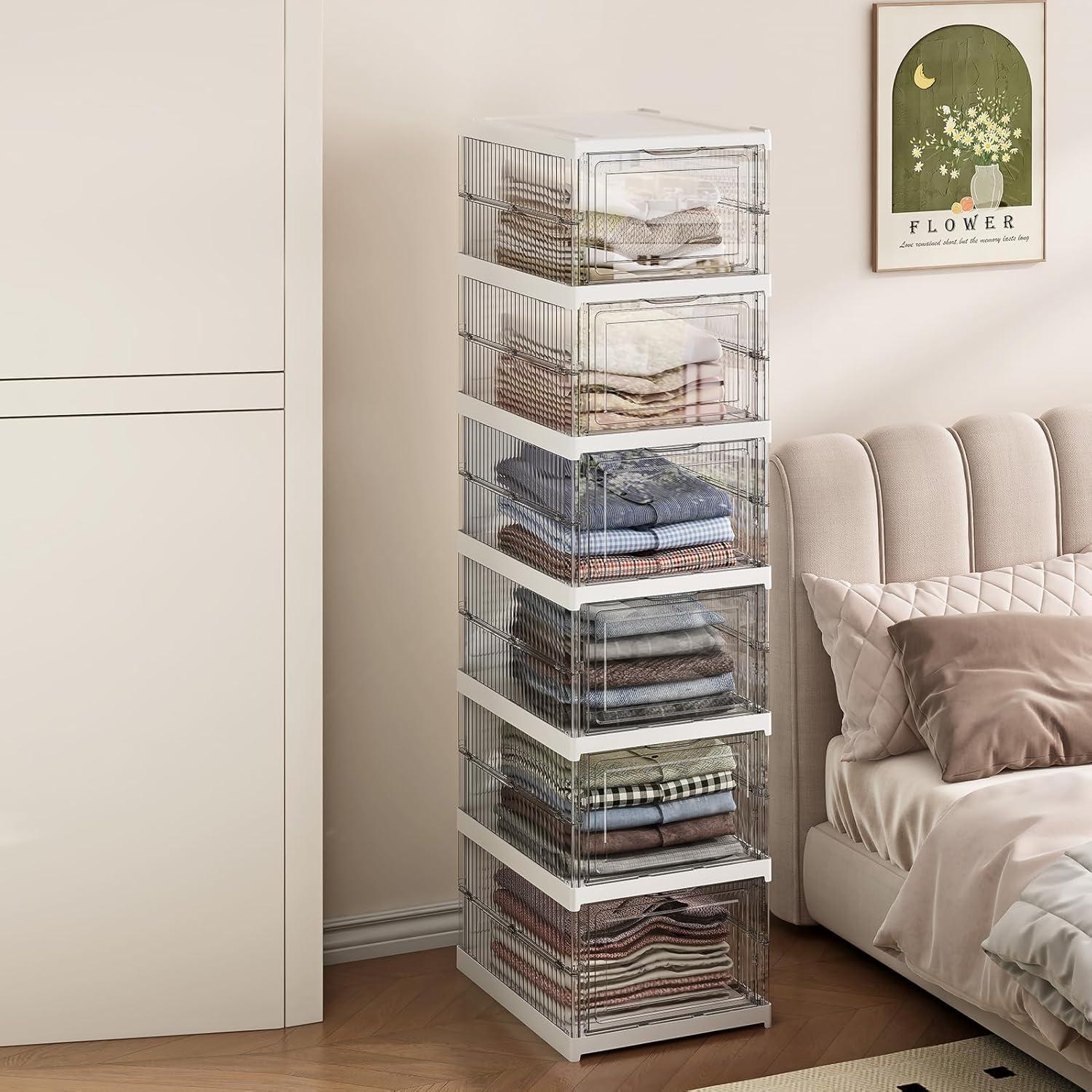 Organizador de Zapatos Apilable GUDEMAY 6 Niveles Transparente