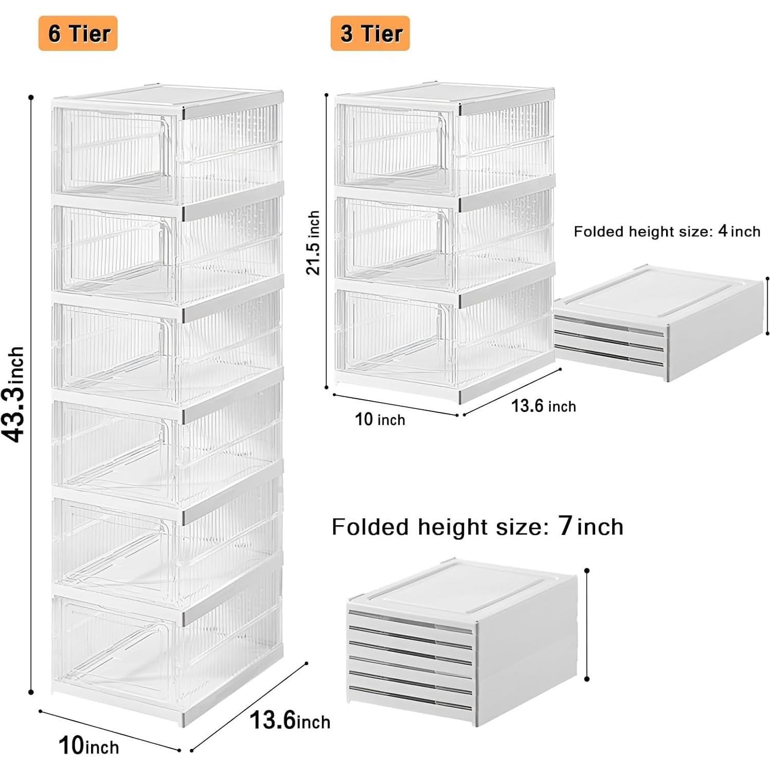 Organizador de Zapatos Apilable GUDEMAY 6 Niveles Transparente