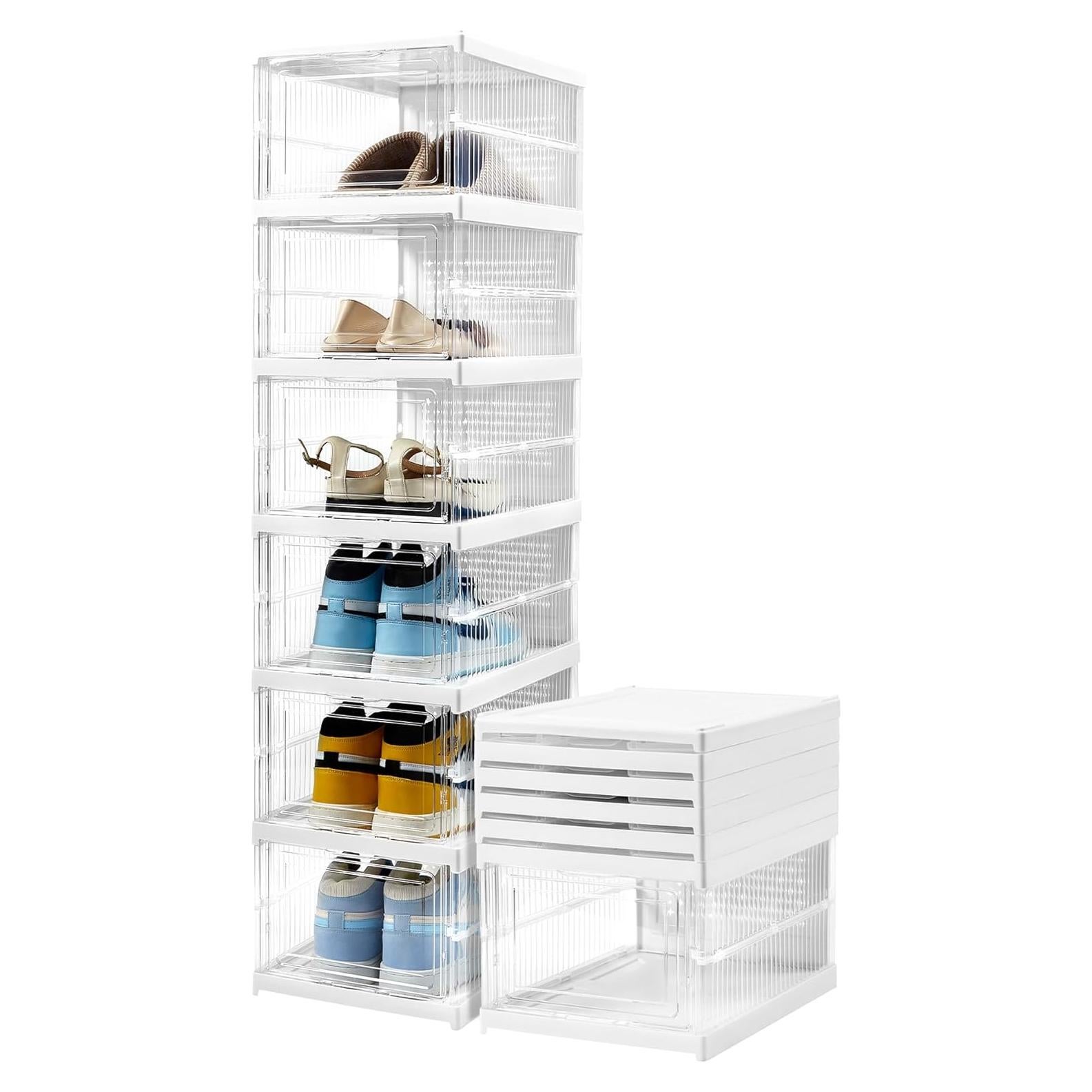 Organizador de Zapatos Plegable ZLLZUU 6 Niveles Transparente