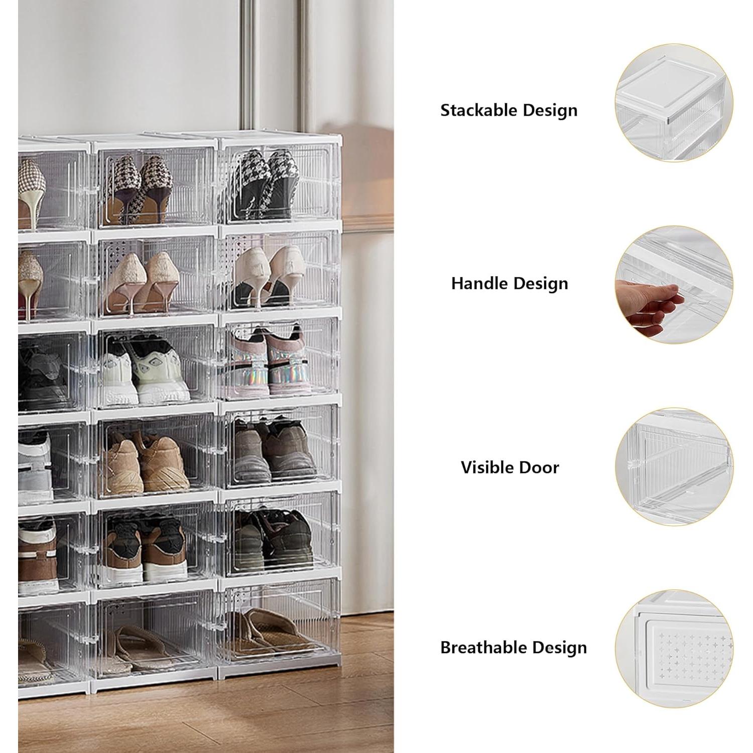 Organizador de Zapatos Plegable ZLLZUU 6 Niveles Transparente