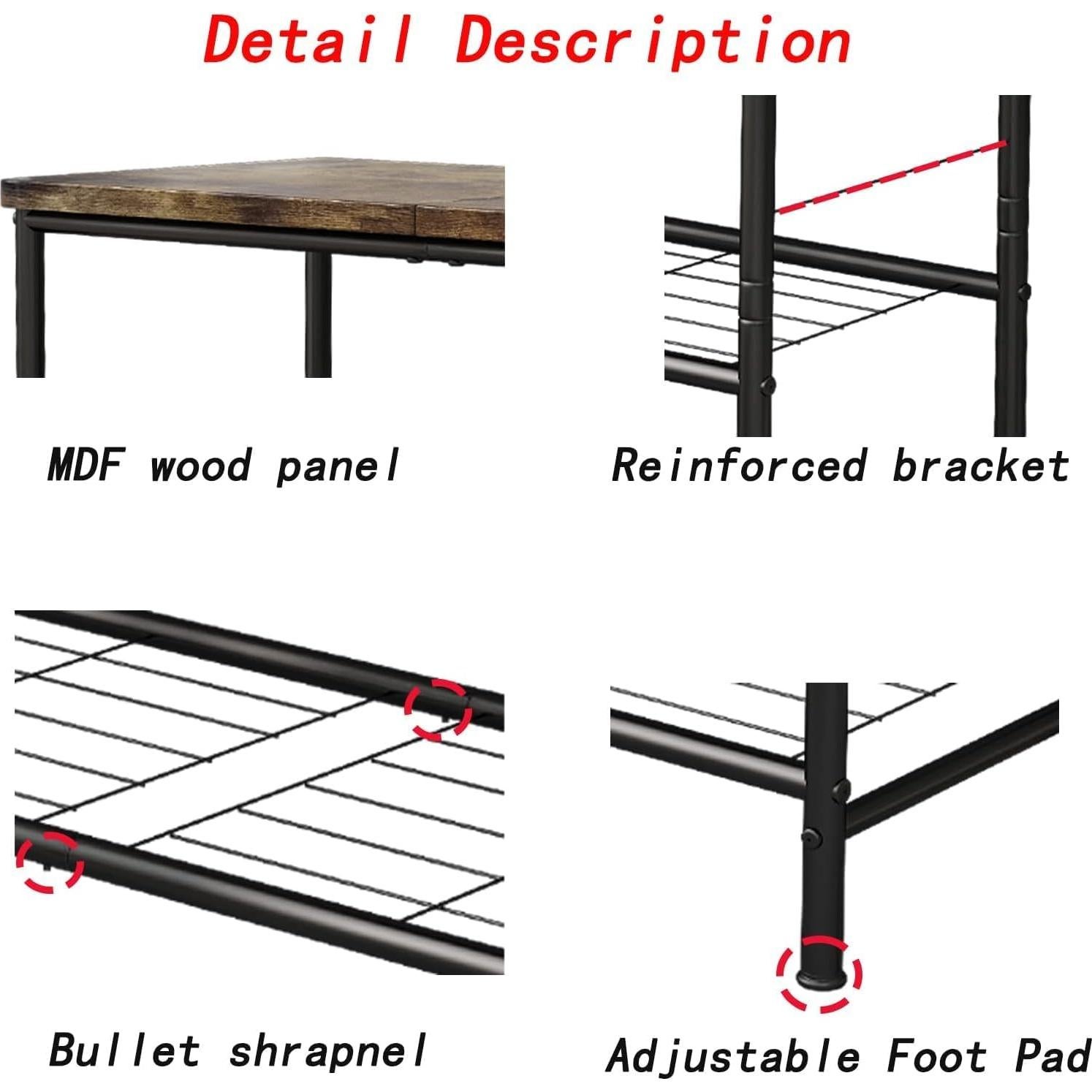 Organizador de Zapatos 6 Niveles SUOERNUO Metal y MDF Negro