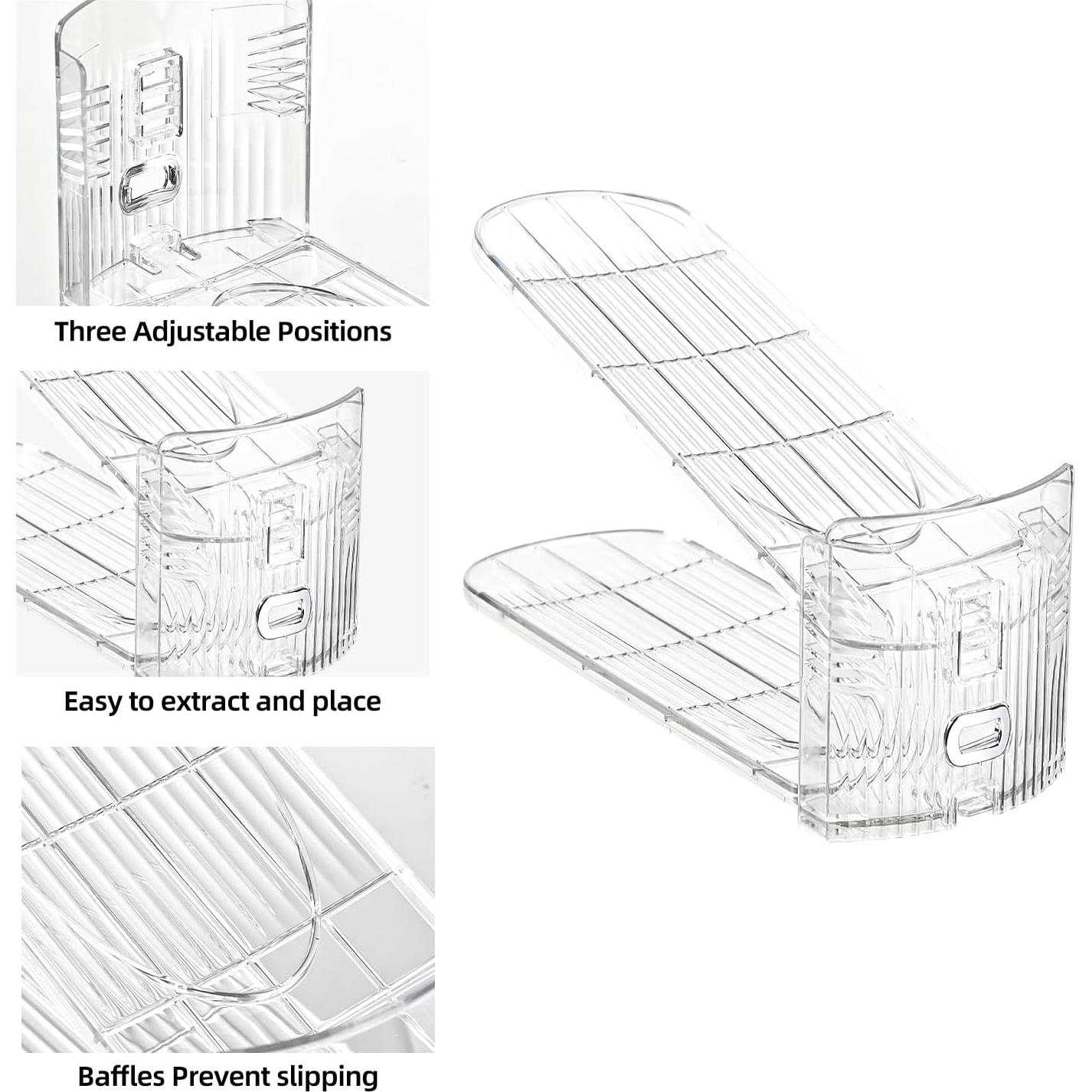 Organizador de Zapatos Beehomay 12 Paquete Ajustable Transparente