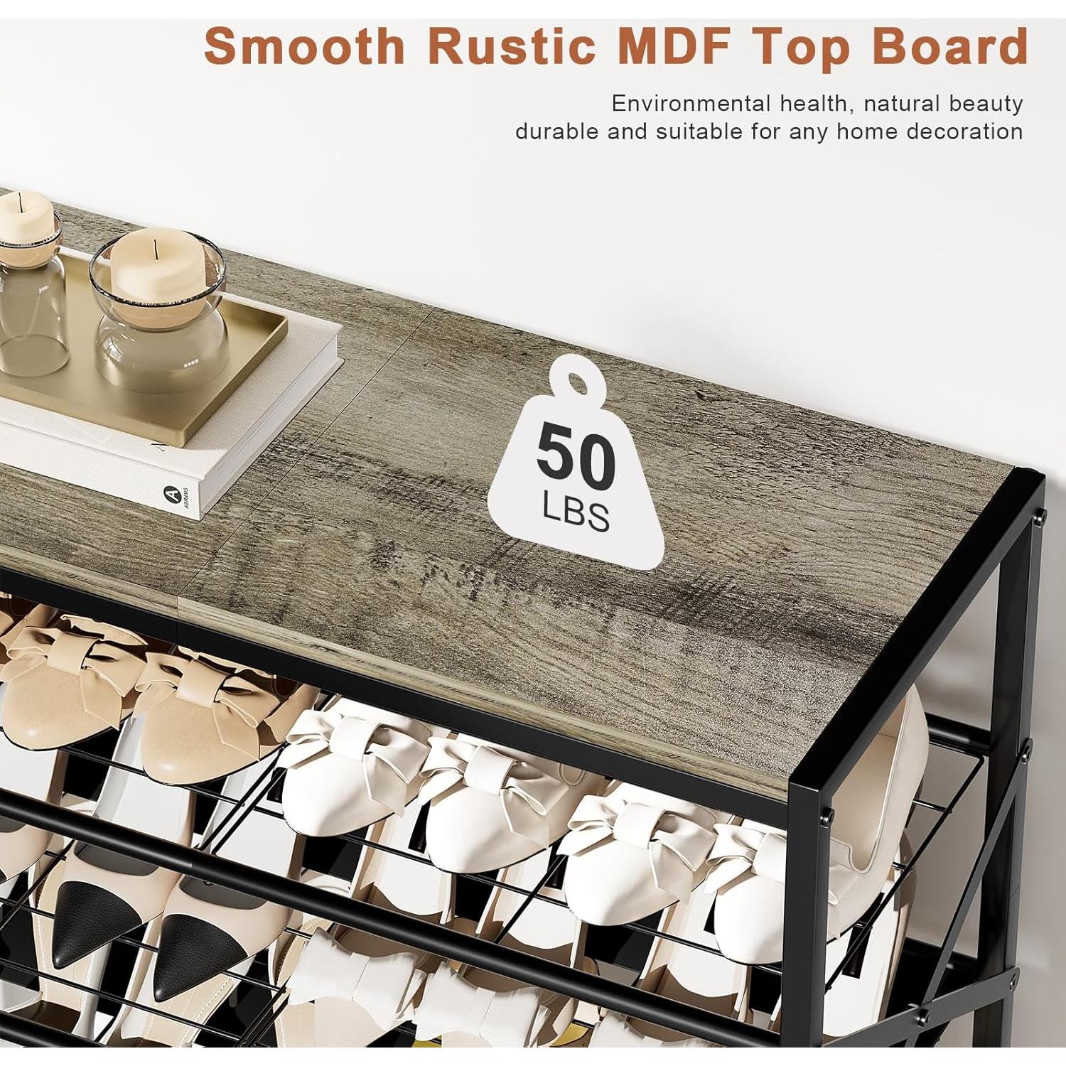 Organizador de Zapatos UNITSTAGE 8 Niveles Metal Gris 24-32 Pares