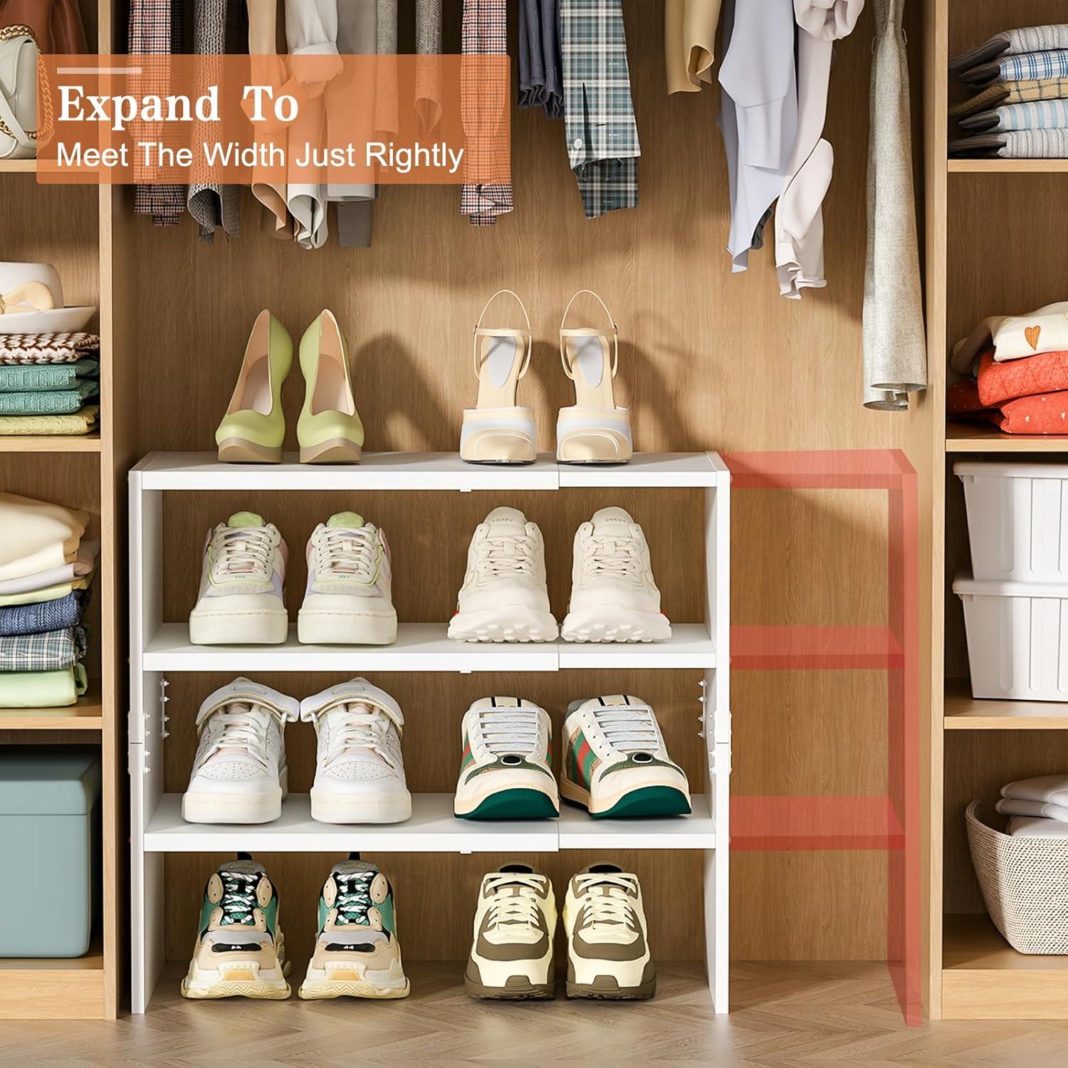 Organizador de Zapatos Expandible Cidaziya Blanco 3 Niveles