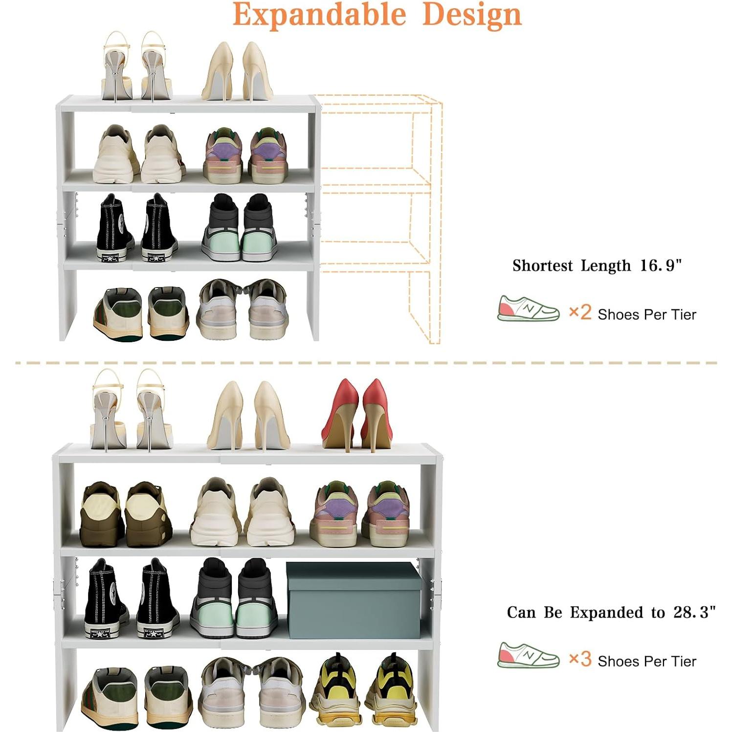 Organizador de Zapatos Expandible Cidaziya Blanco 3 Niveles