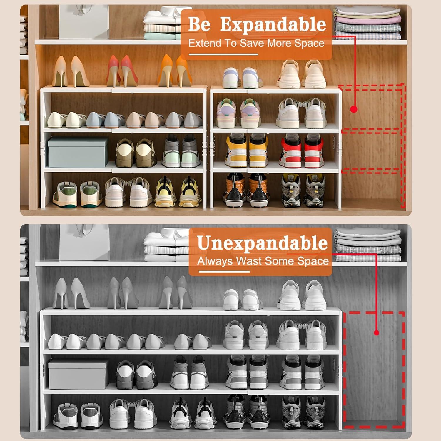 Organizador de Zapatos Expandible Cidaziya Blanco 3 Niveles