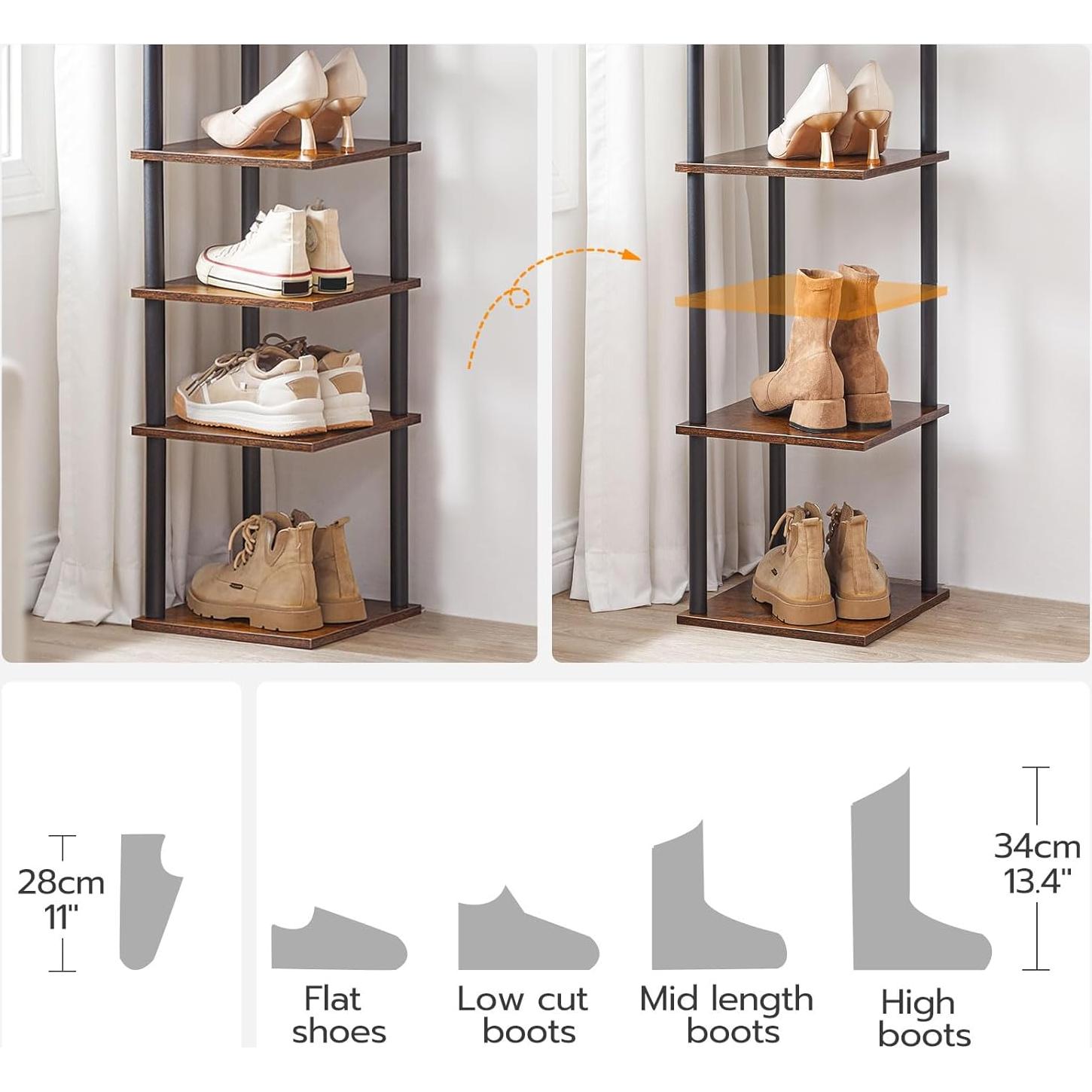 Estante Vertical para Zapatos HOOBRO 8 Niveles 28x28x135 cm