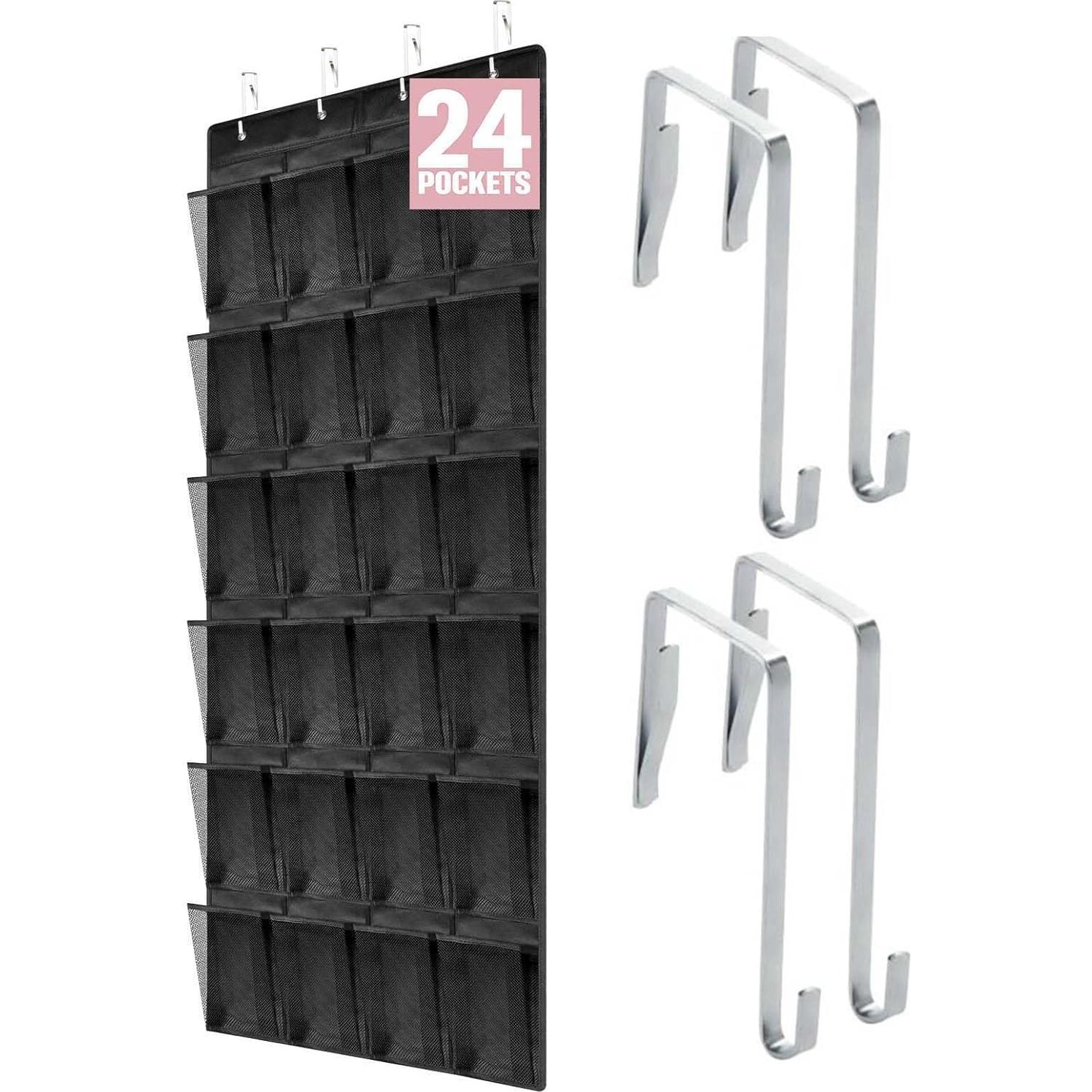Organizador de Zapatos Colgante AetherLuxe Negro 24 Bolsillos