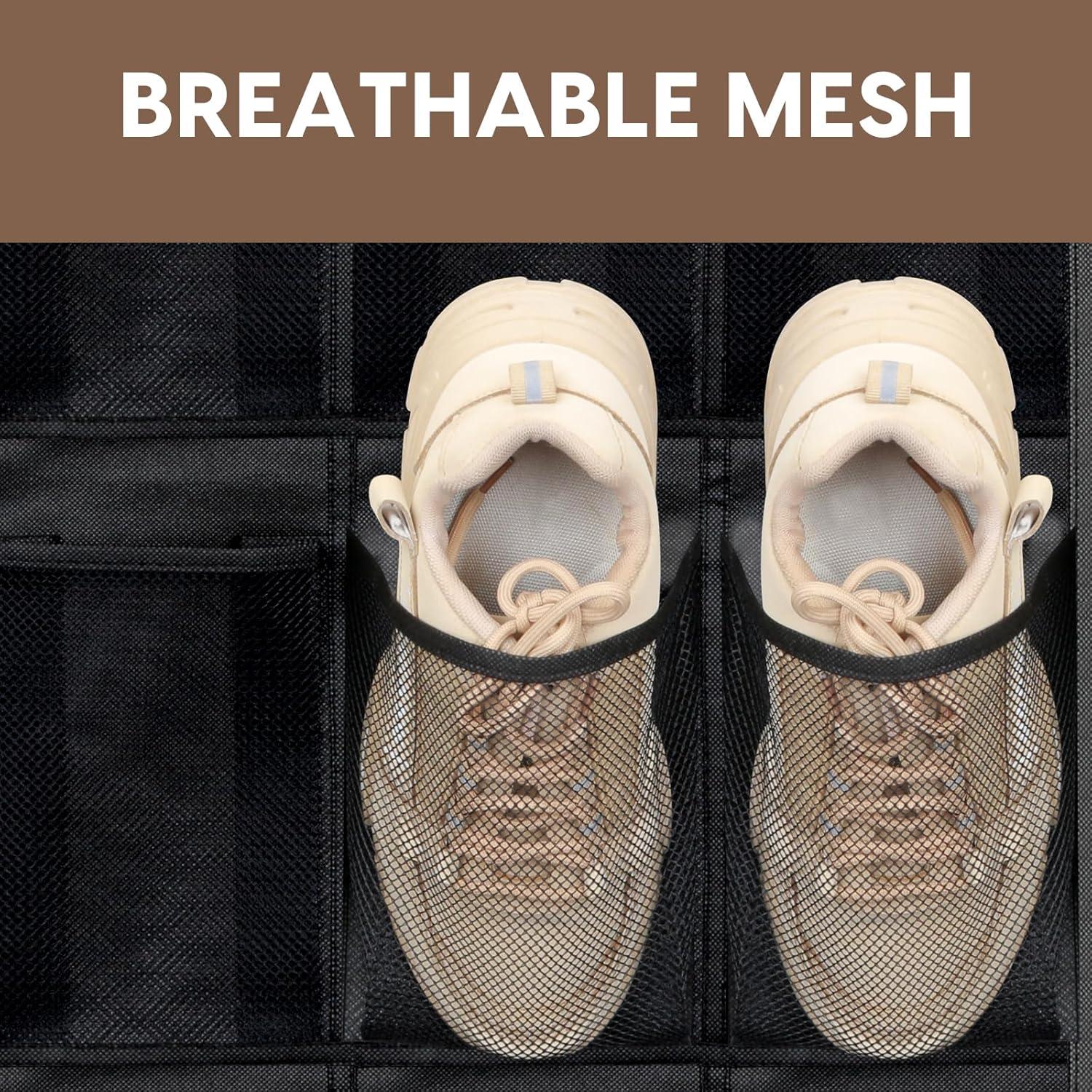 Organizador de Zapatos Colgante AetherLuxe Negro 24 Bolsillos