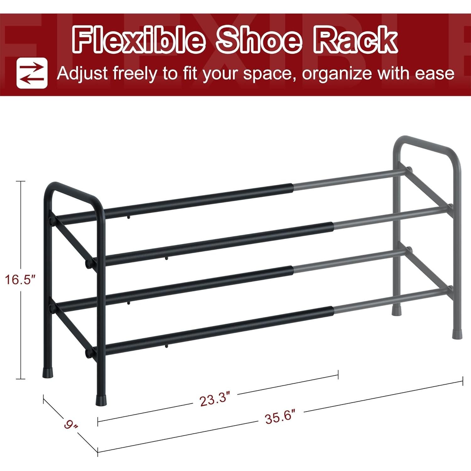 Estante para Zapatos Expandible Housen Solutions 2 Niveles Negro