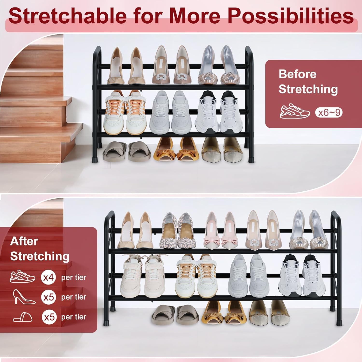 Estante para Zapatos Expandible Housen Solutions 2 Niveles Negro