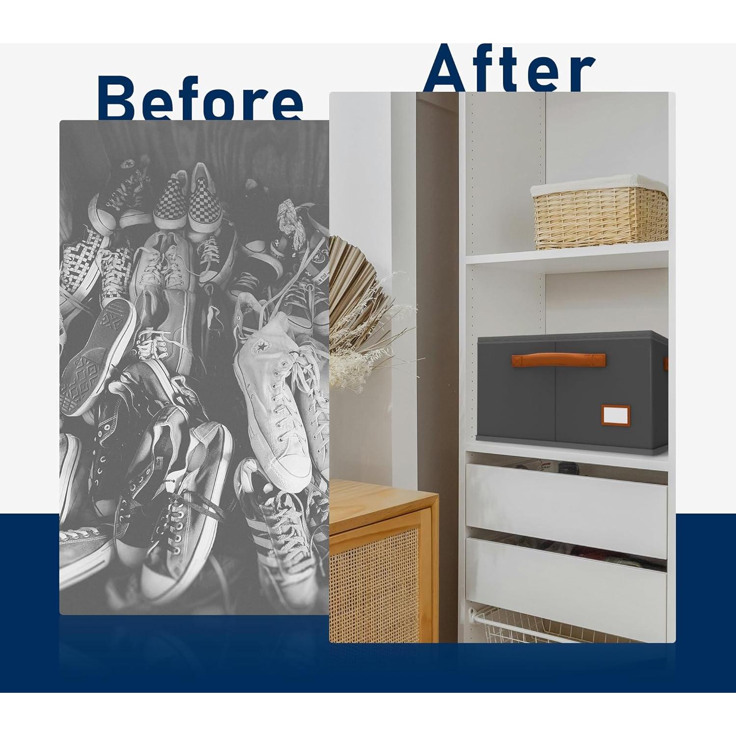 Organizador de Zapatos Atsuhut 16 Pares Gris Plegable