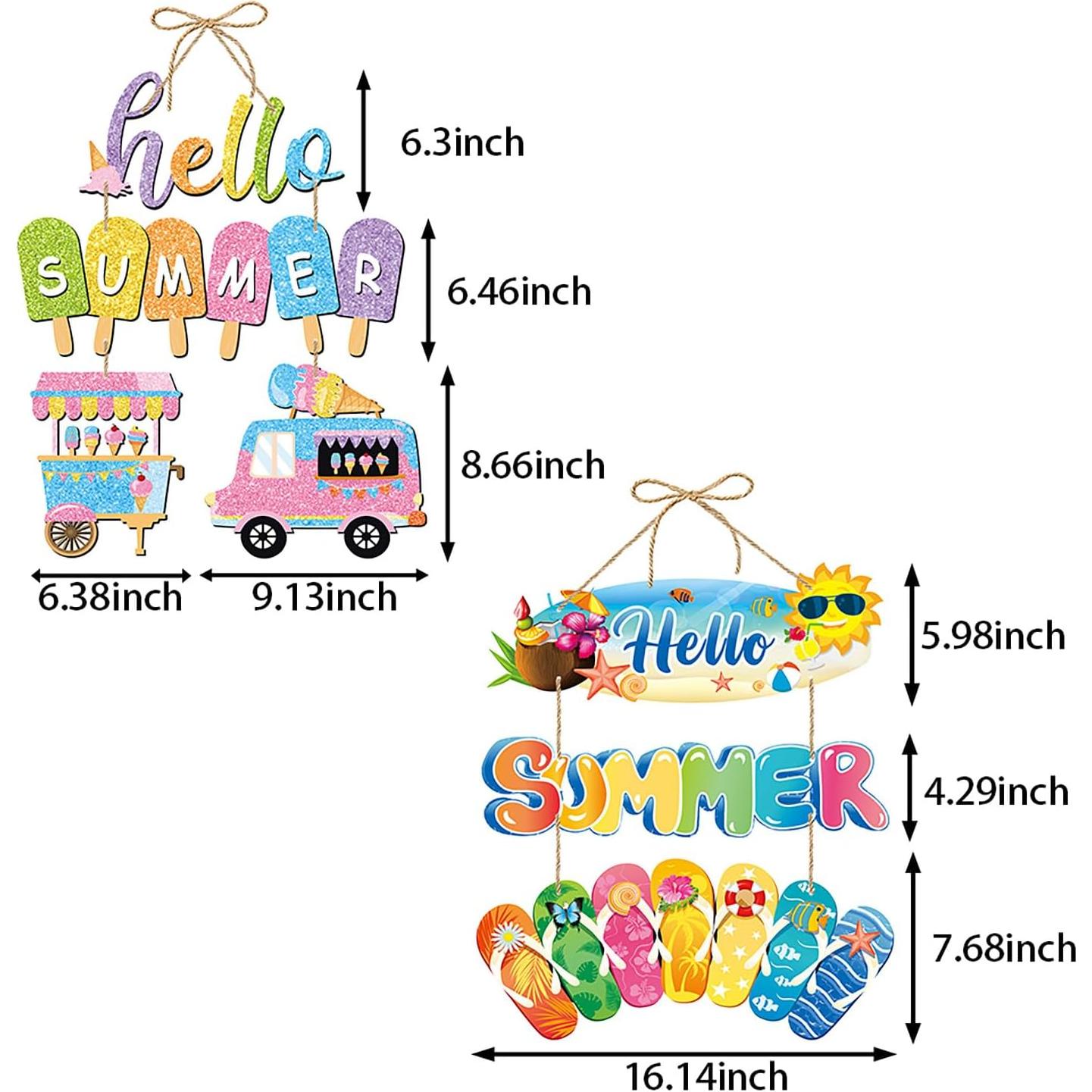 Decoraciones de Fiesta Tropical Luau - 2pcs Chanclas y Helado