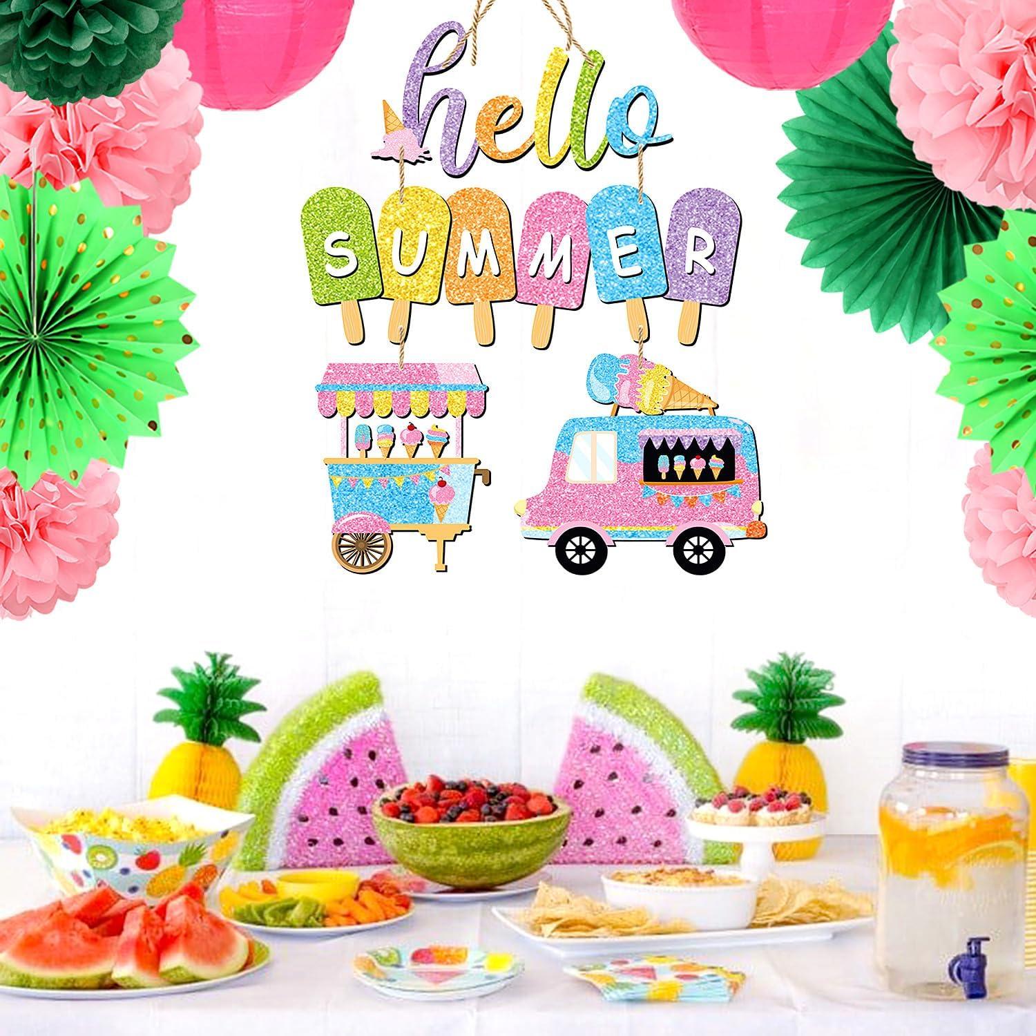 Decoraciones de Fiesta Tropical Luau - 2pcs Chanclas y Helado